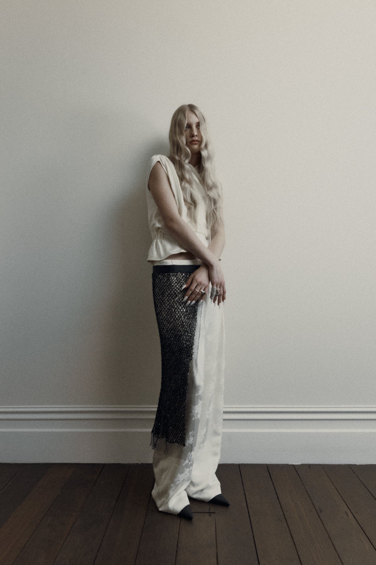 Apron in Fishnet Beading