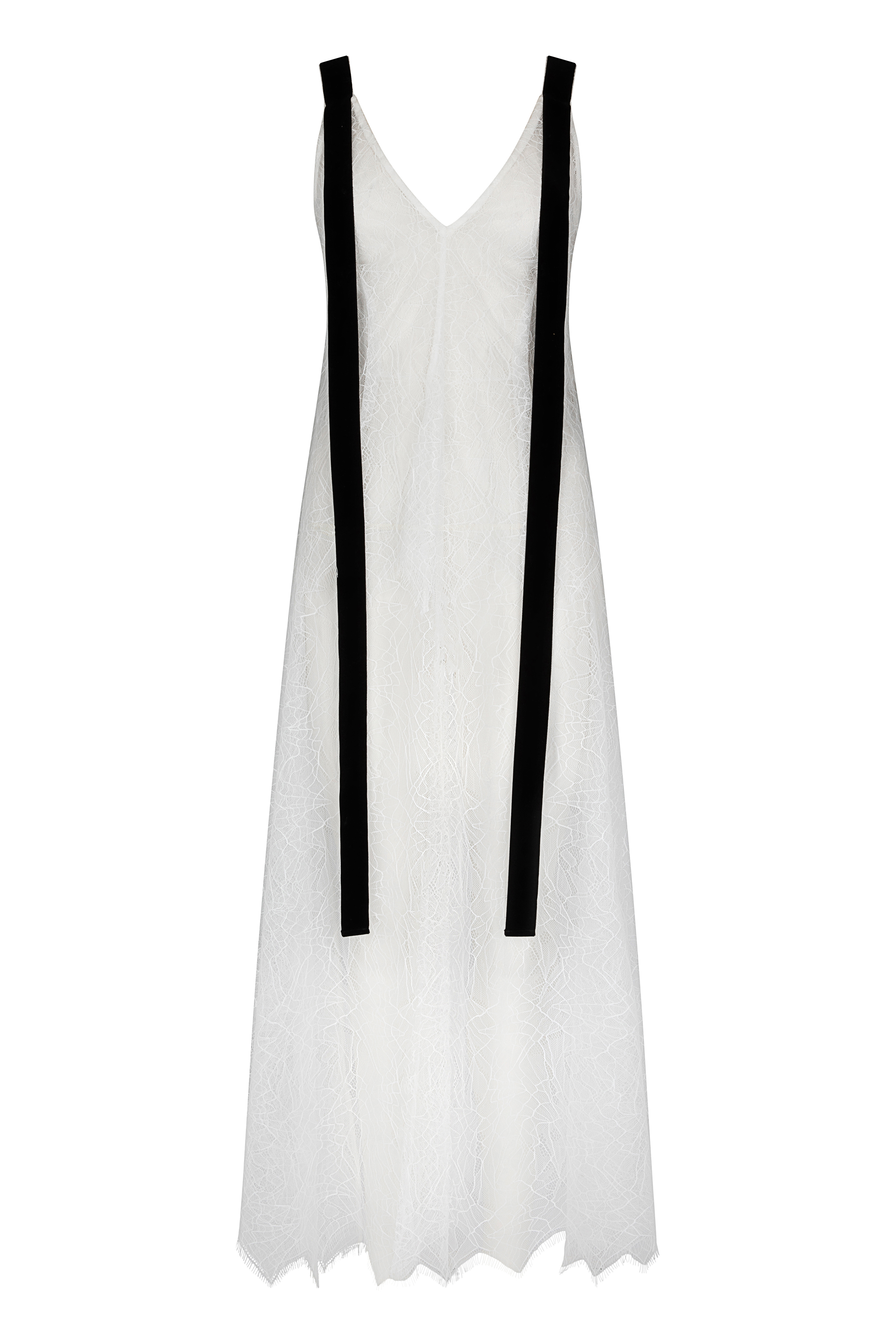 zara white and black lace dress ZW COLLECTION LONG LACE DRESS - Black / White