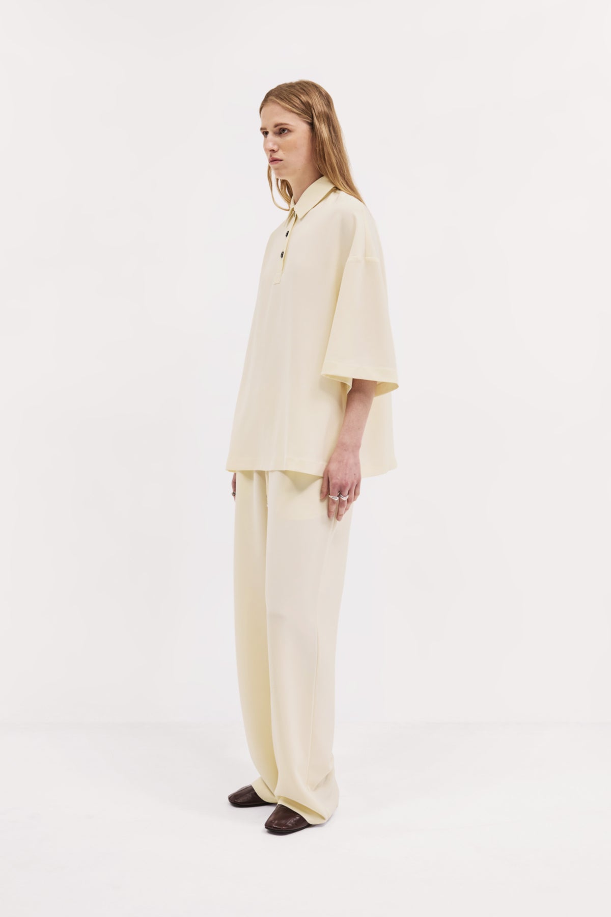 Short Sleeve Orwell Polo in Drape Suiting