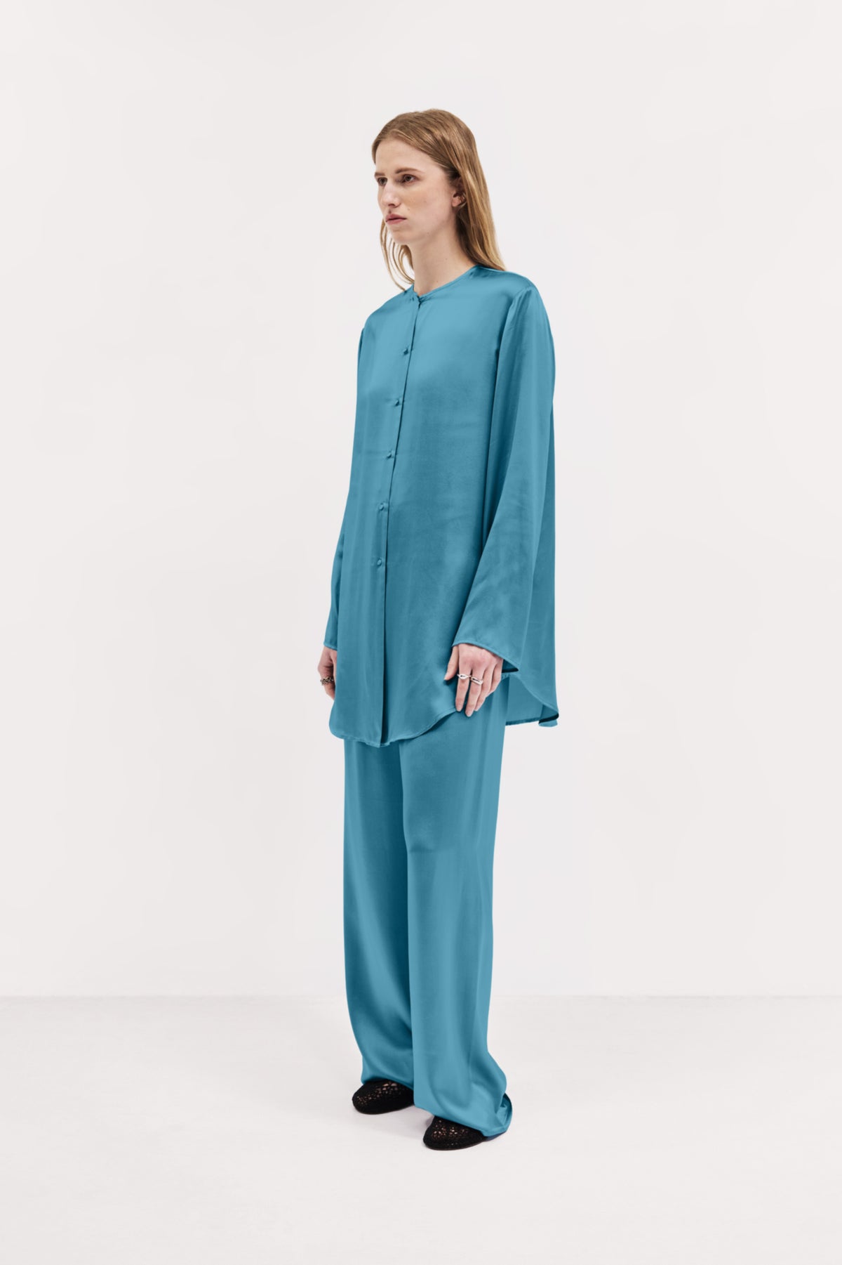 Over Shirt in Silk Charmeuse
