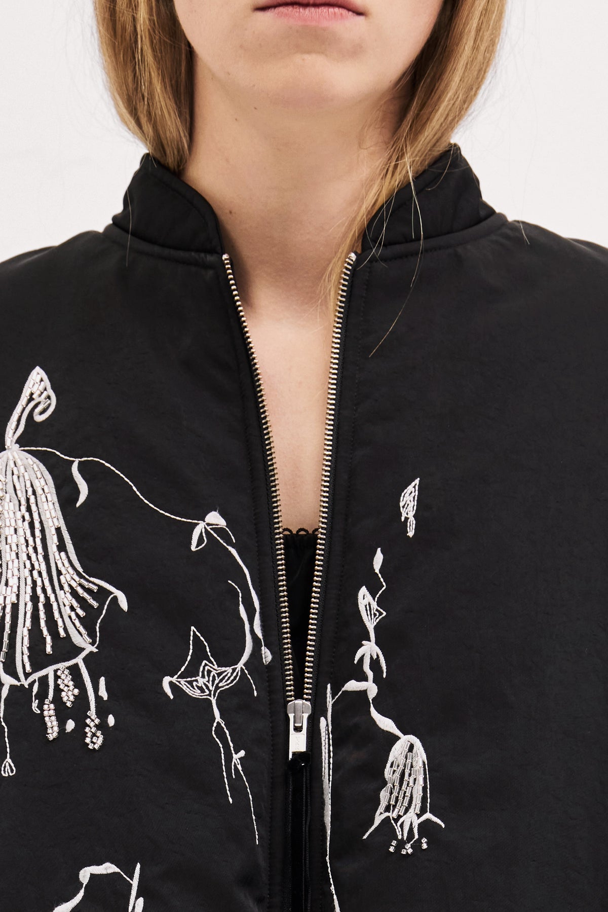 Chloe Bomber in Laminated Nylon