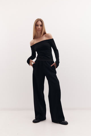 Andree Top Black Suiting