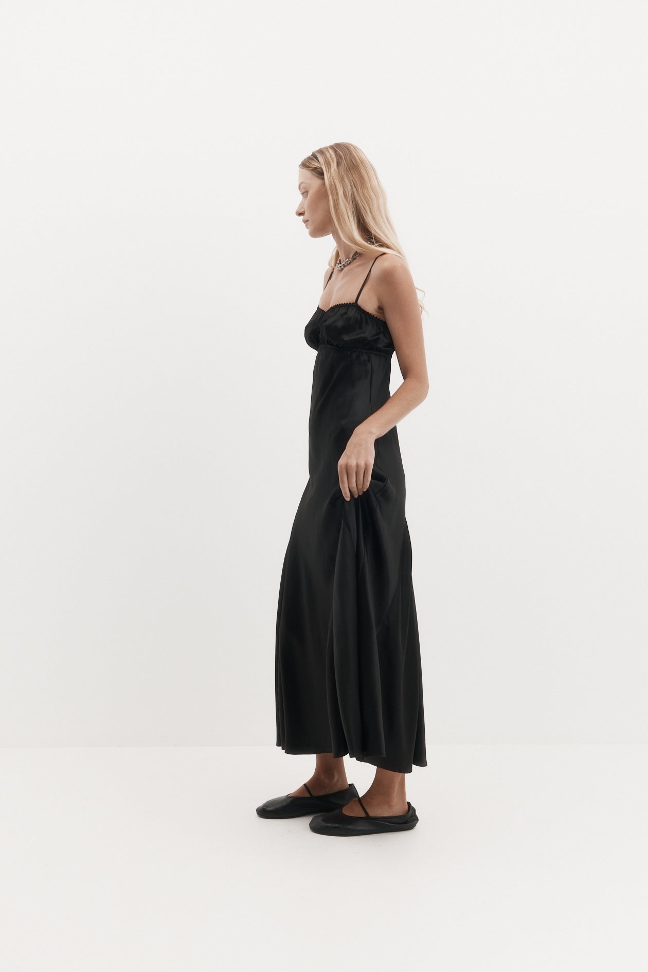 Boudoir Dress in Silk Satin