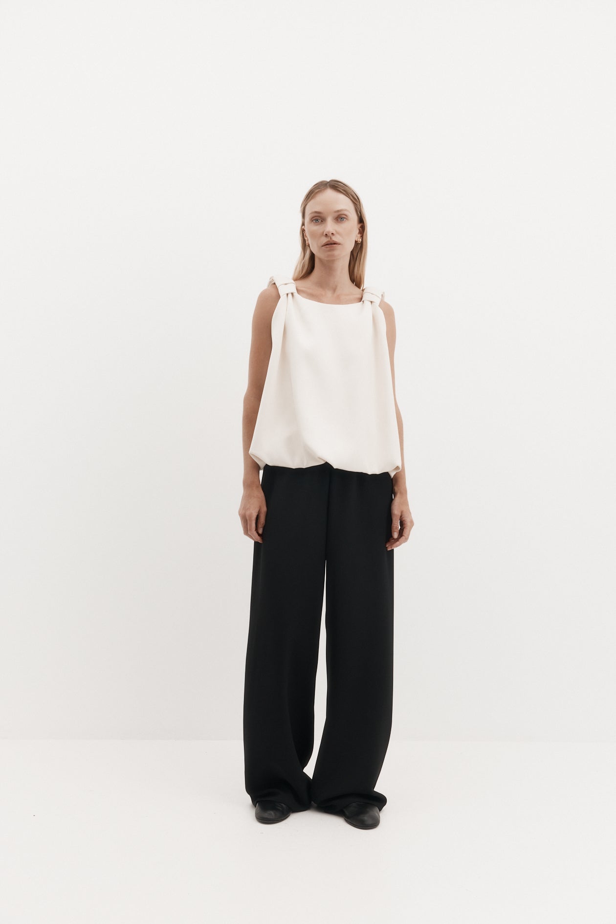 Knot Top in Bonded Satin – Harris Tapper