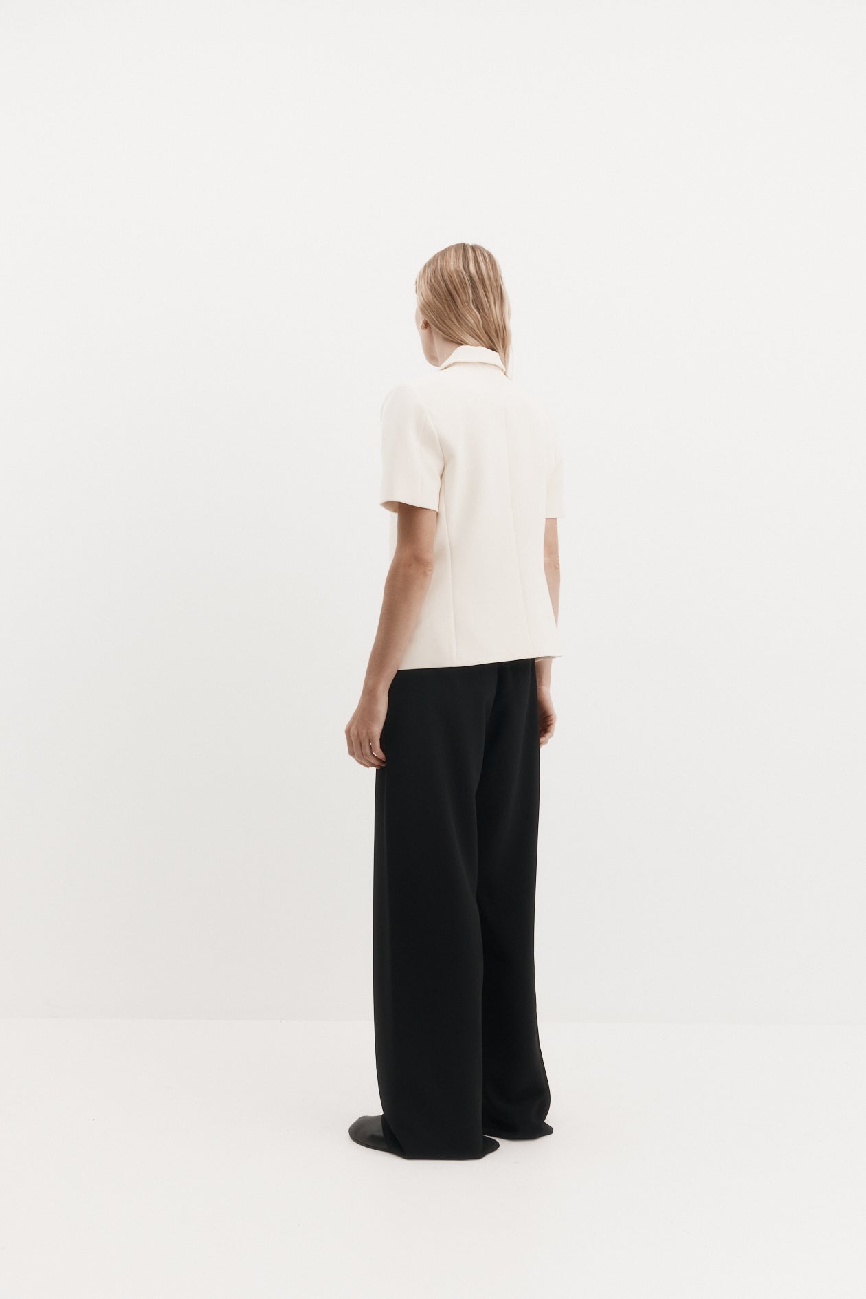 Short Sleeve Bardot Blazer in Bonded Suiting