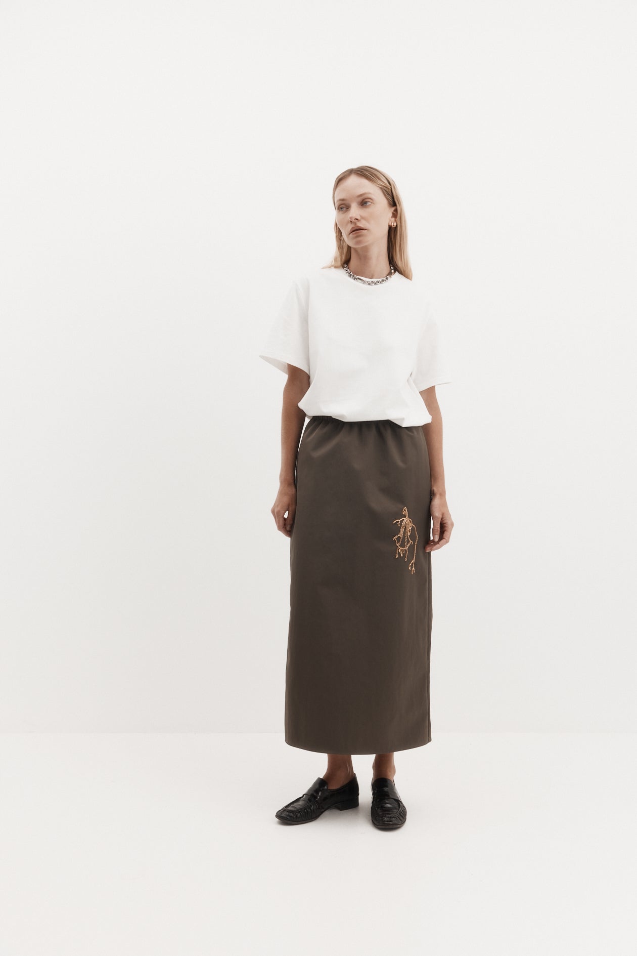 Camilla Skirt in Laminated Nylon