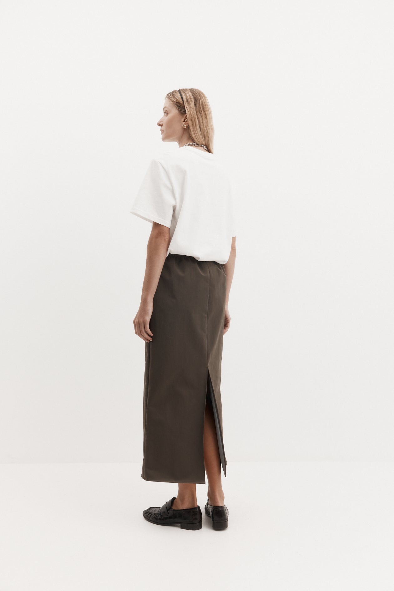Camilla Skirt in Laminated Nylon