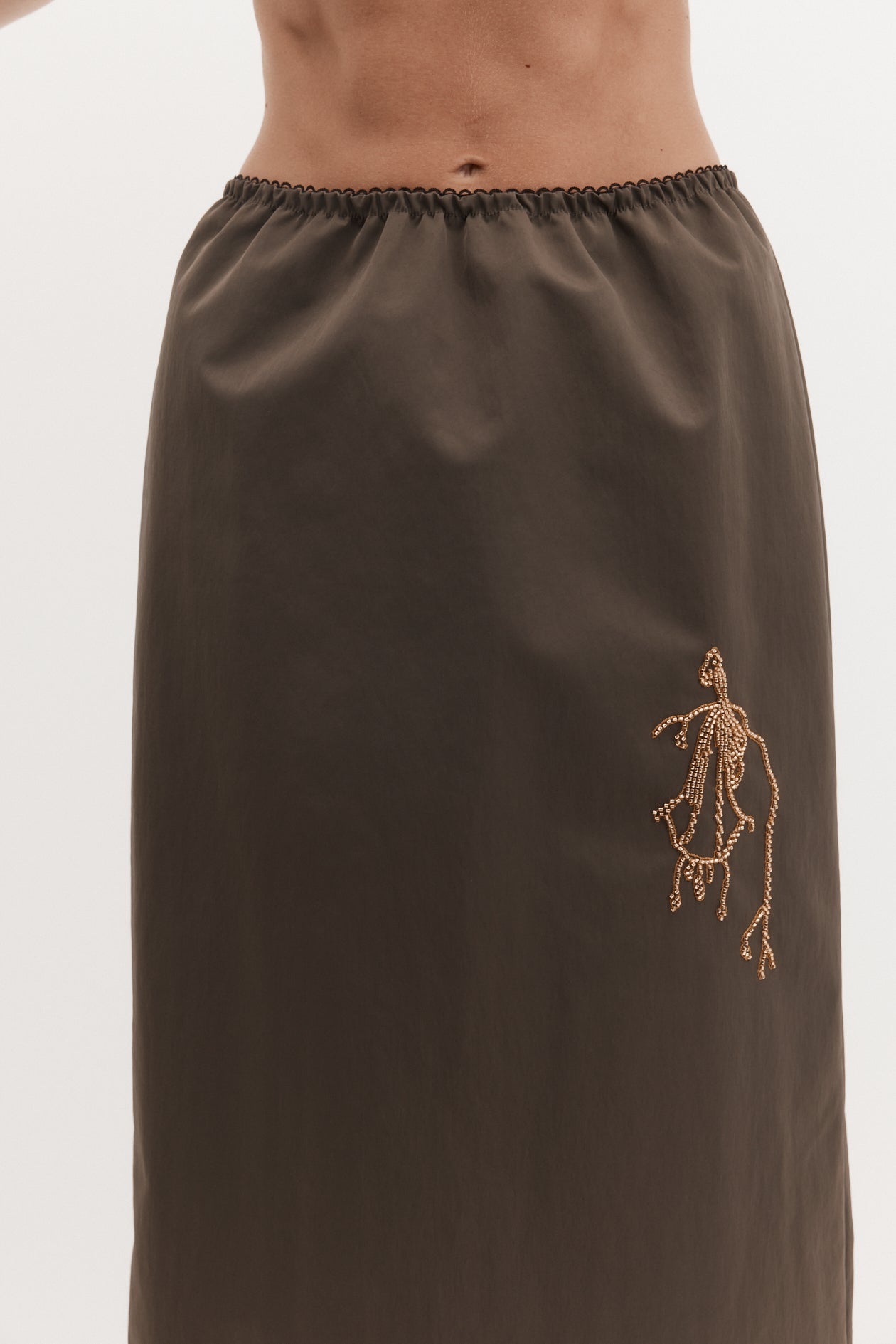 Camilla Skirt in Laminated Nylon