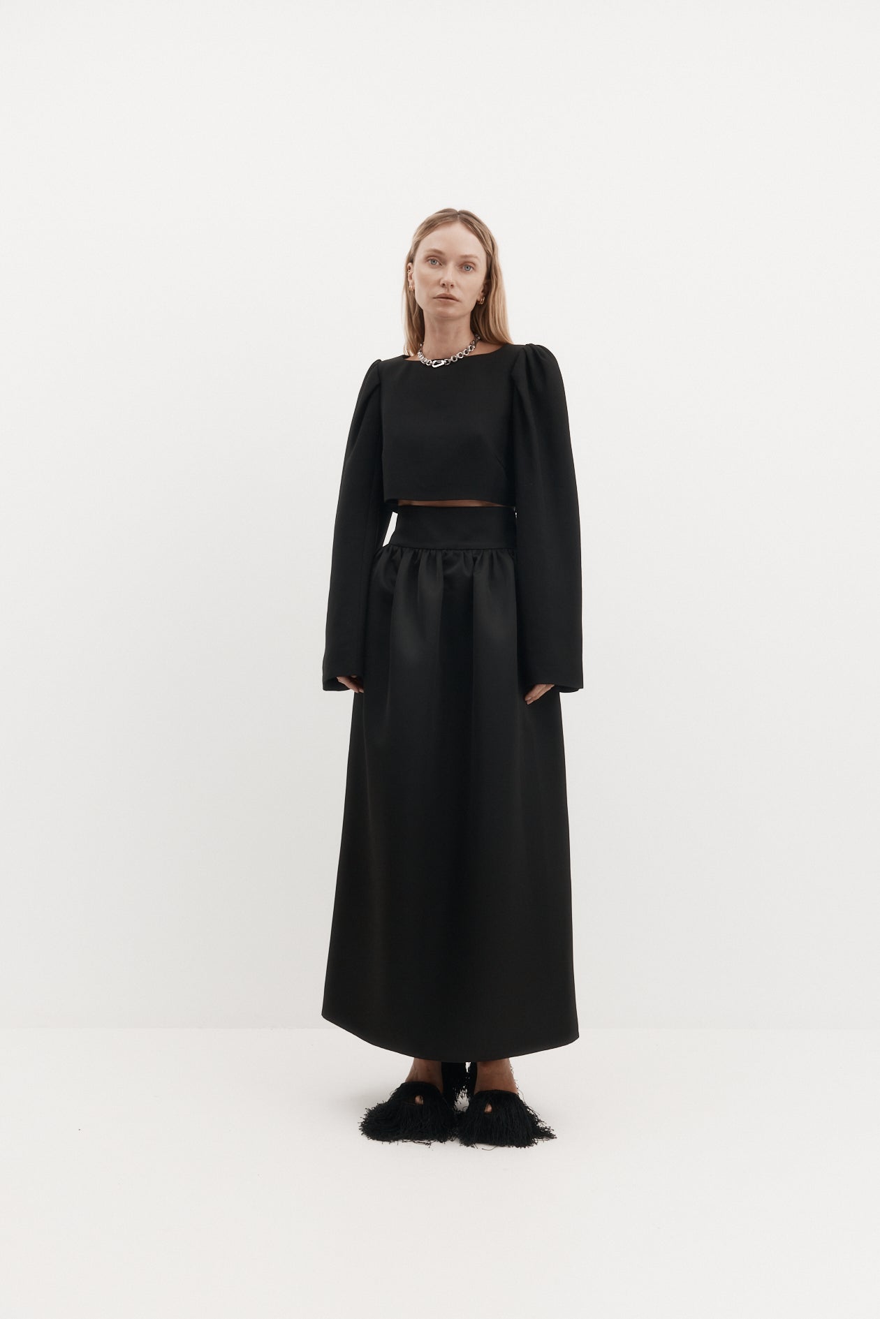 Tanner Top in Wool Tencel Suiting