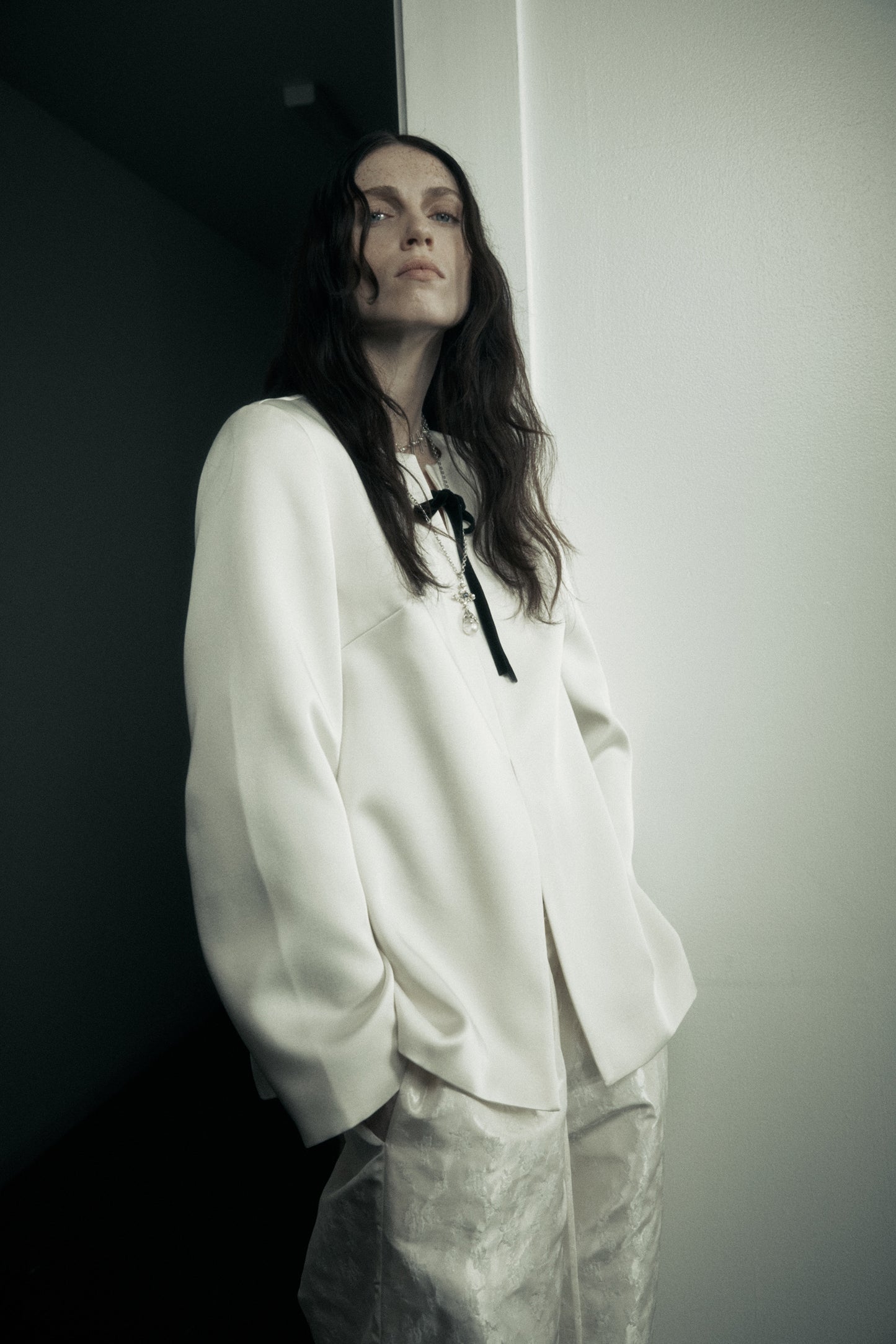 Loin Top in Satin Faille