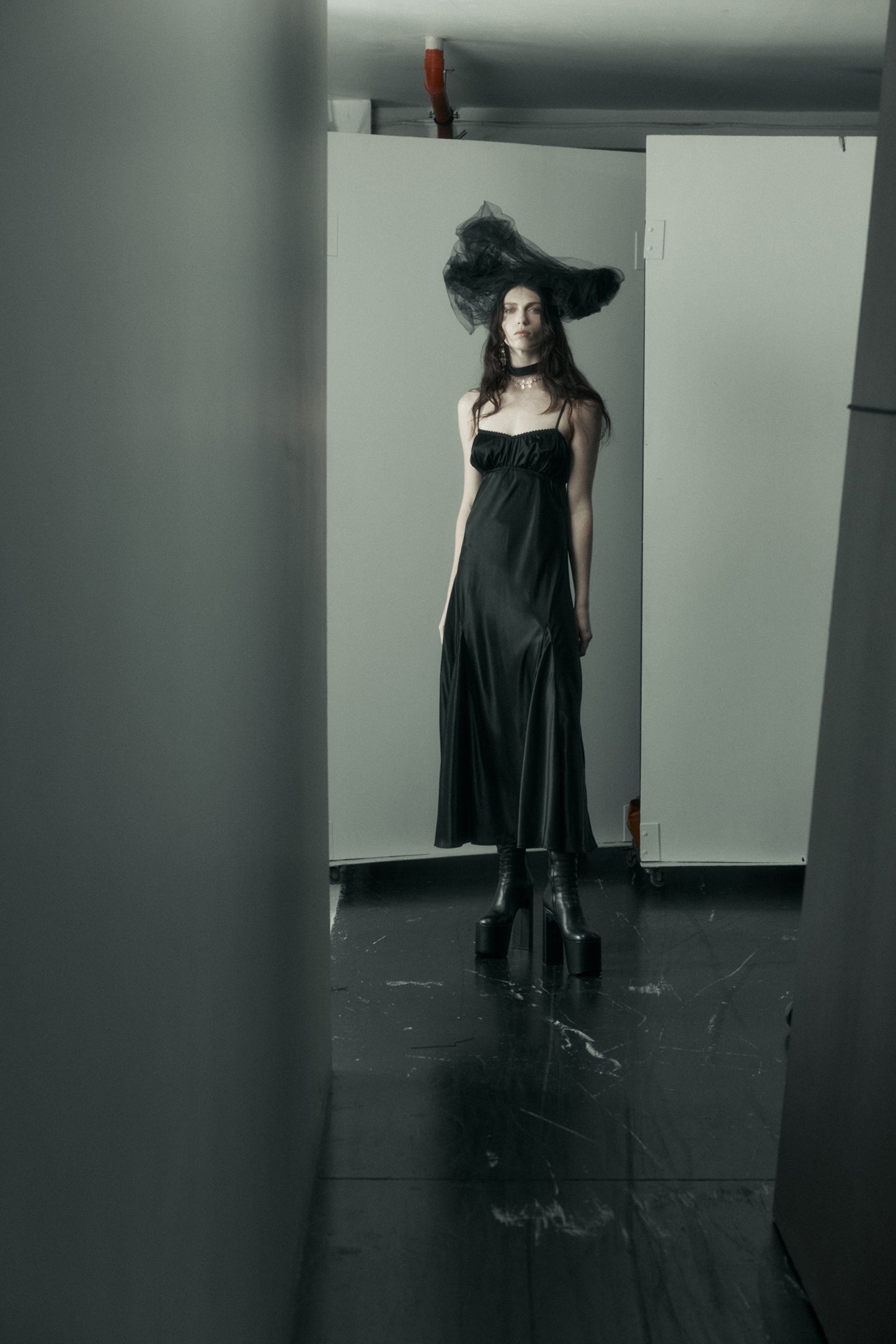 Boudoir Dress in Silk Satin