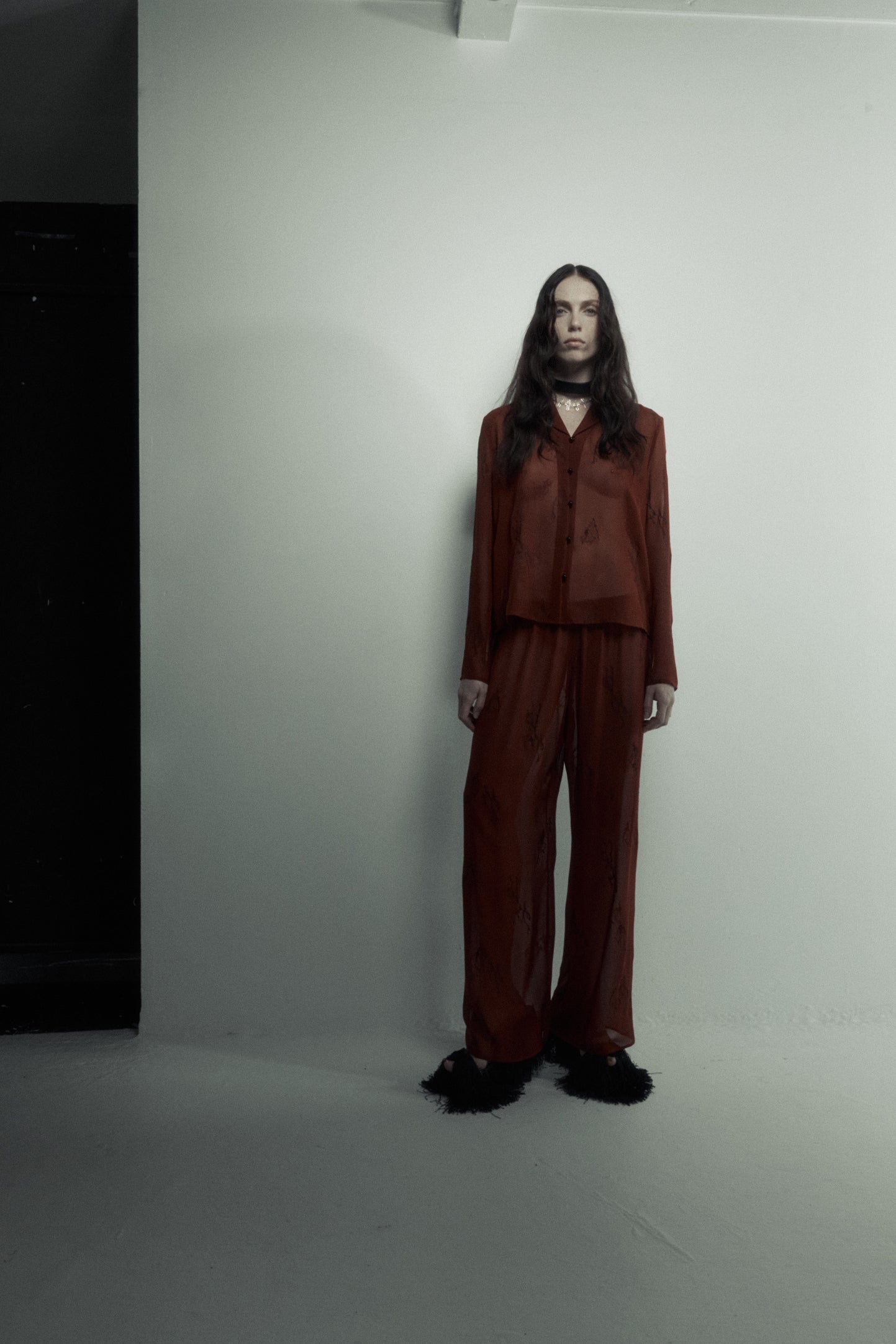 Irving Trouser in Silk Georgette