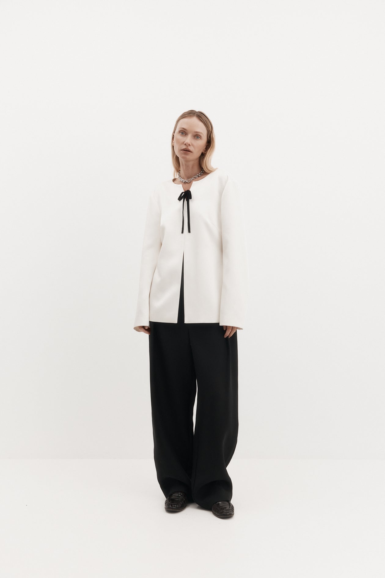 Loin Top in Satin Faille
