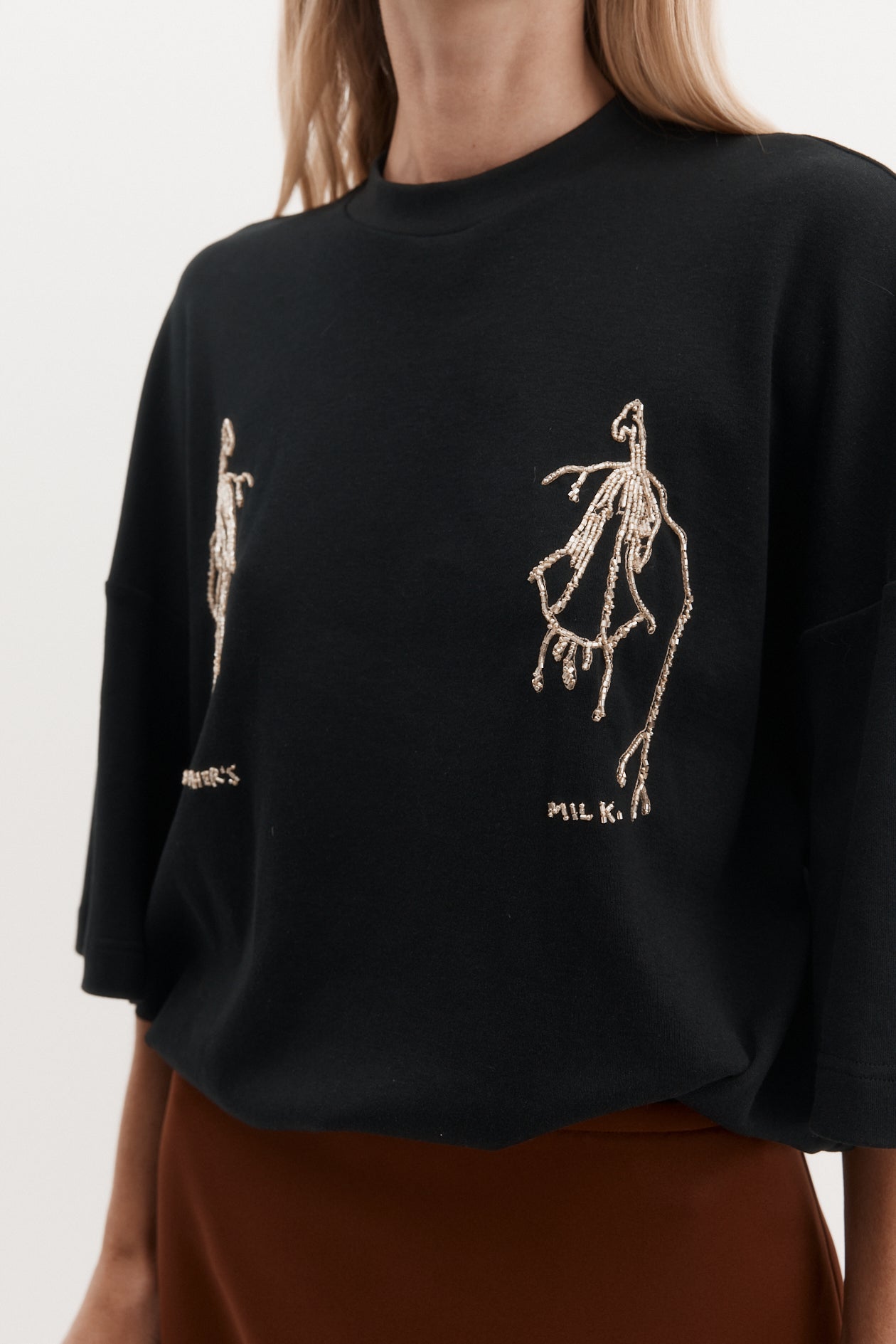 Mother T-Shirt in Cotton Beading