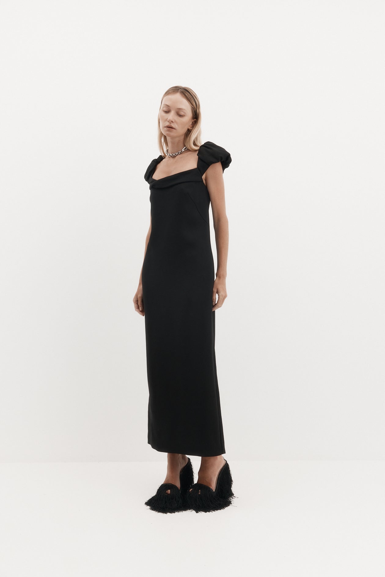 Robertson Dress in Wool Tencel Suiting