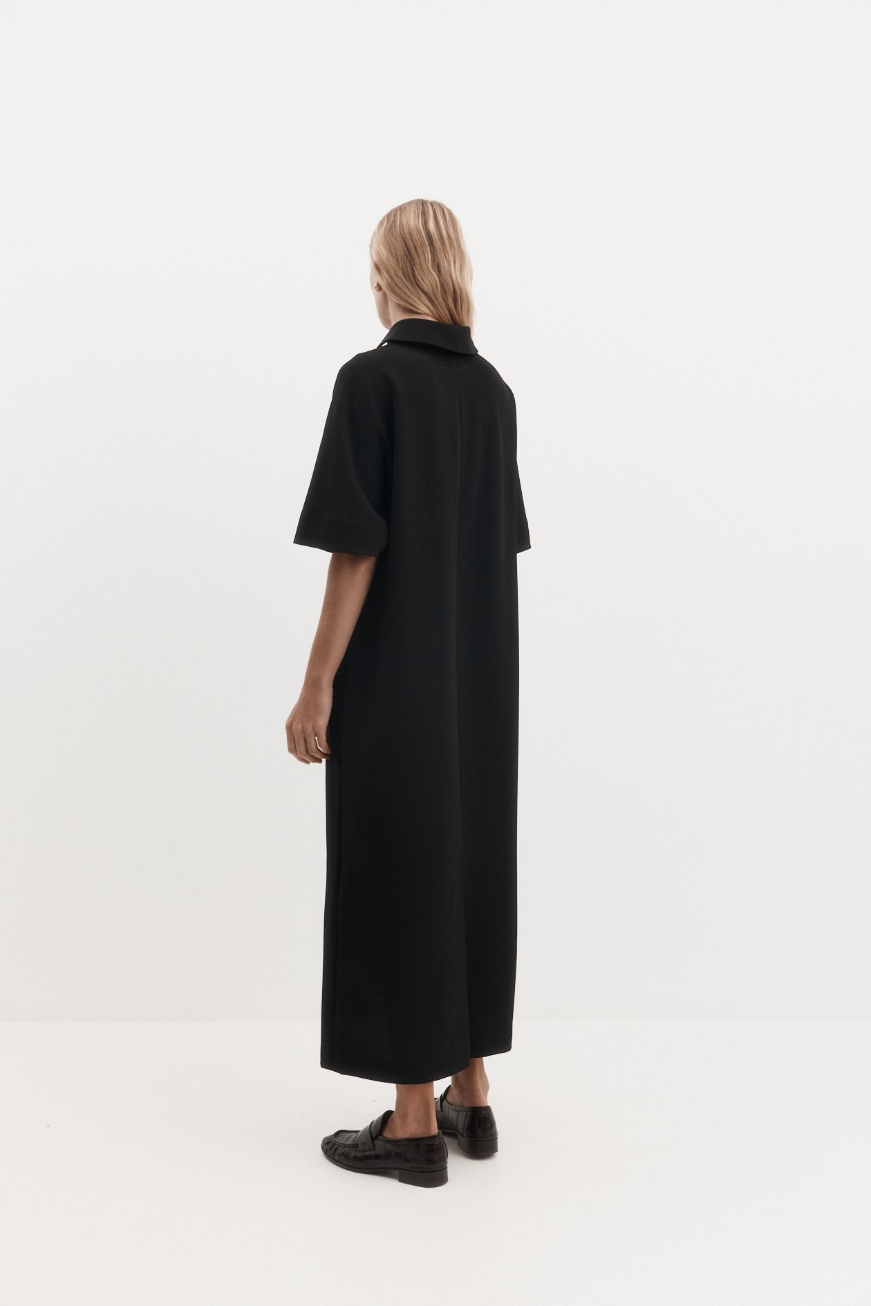 Long Polo Dress in Drape Suiting – Harris Tapper