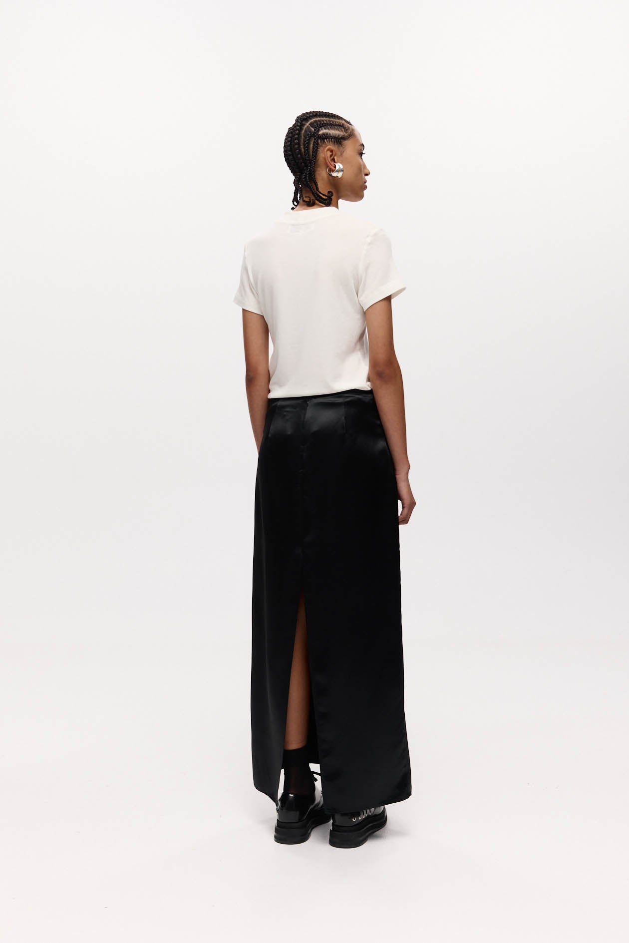 Tilda Skirt Black Satin