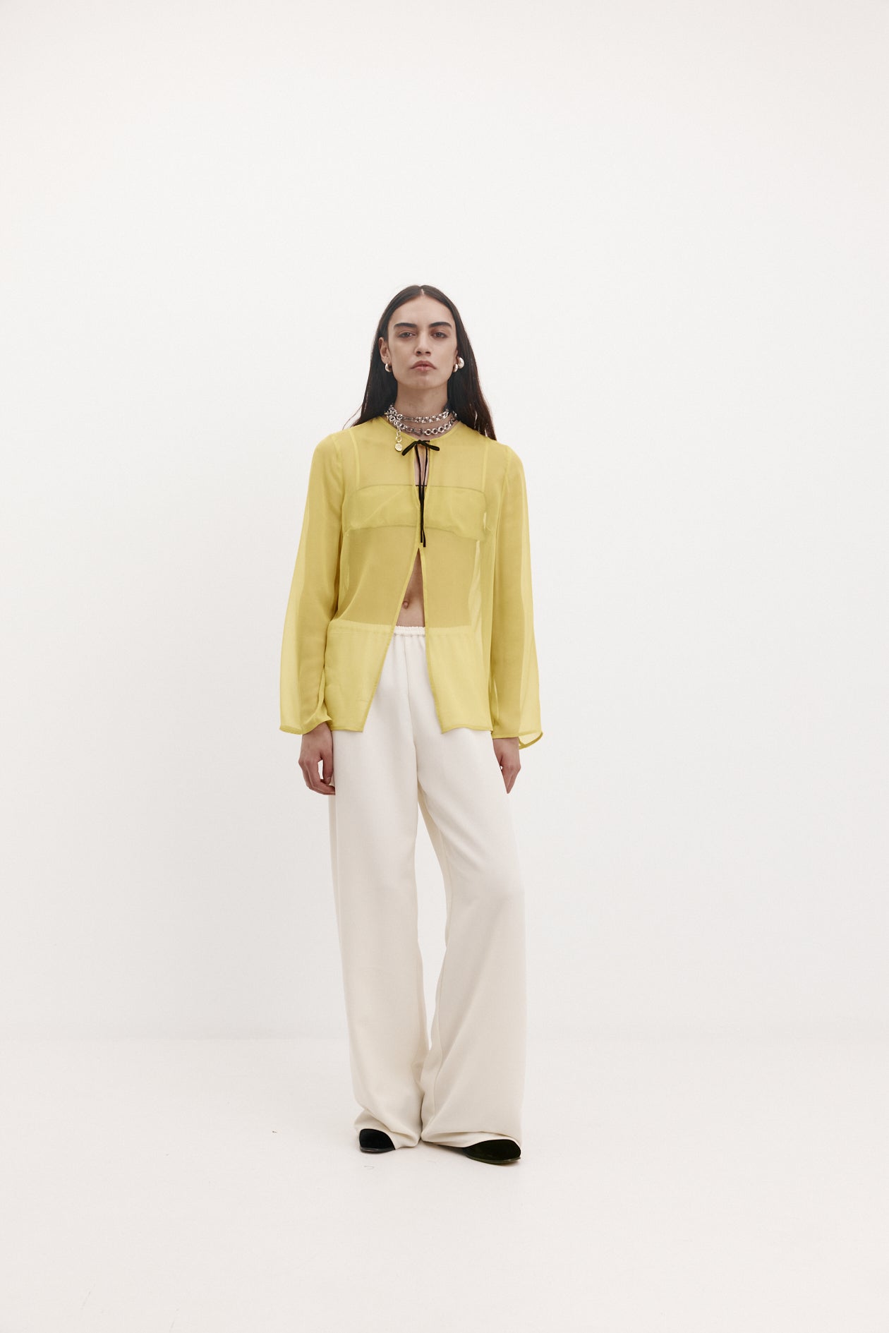 Loin Top in Silk Georgette