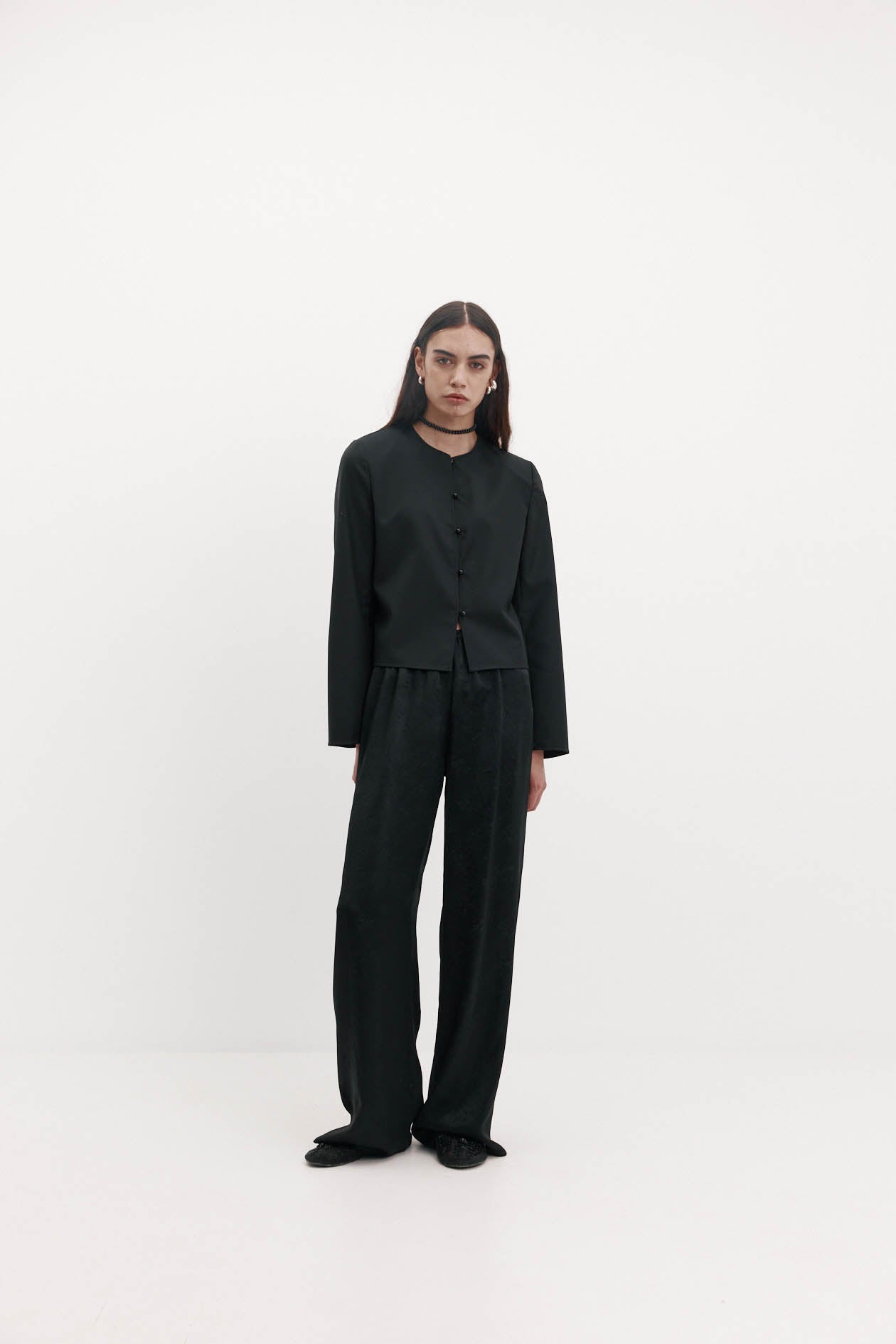 Eileen Top in Wool Suiting
