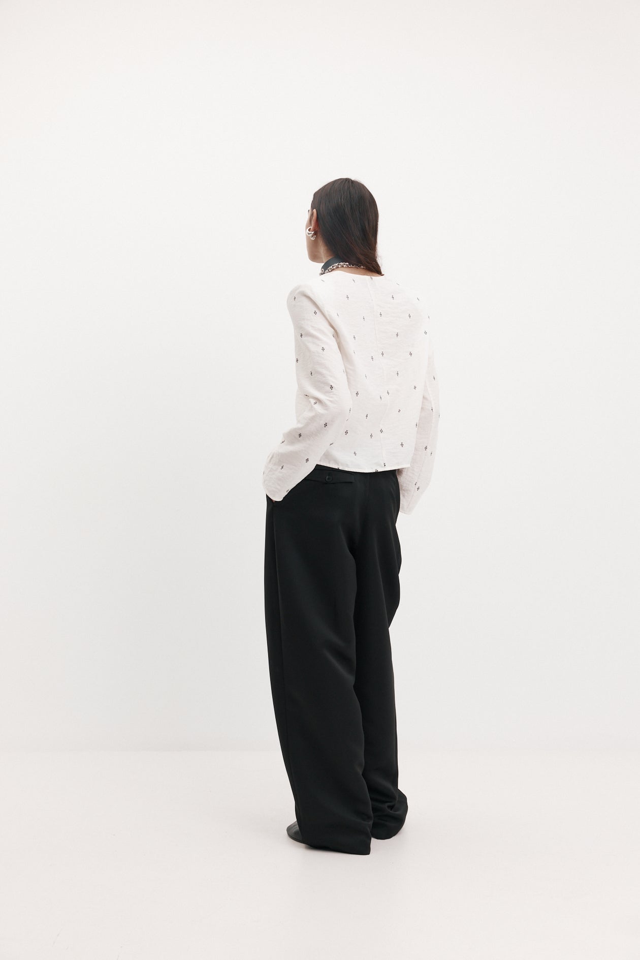 Eileen Top in Embroidered Silk