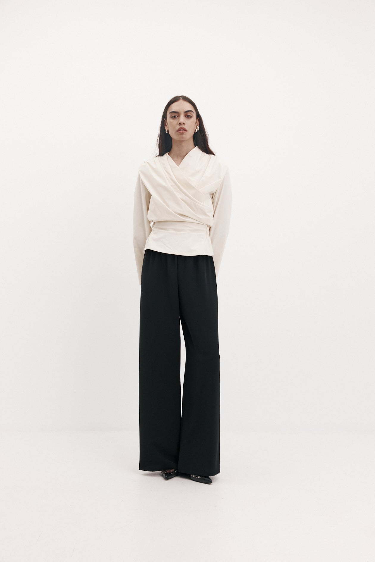 Long Sleeve Chaimberlain Top in Tech Taffeta