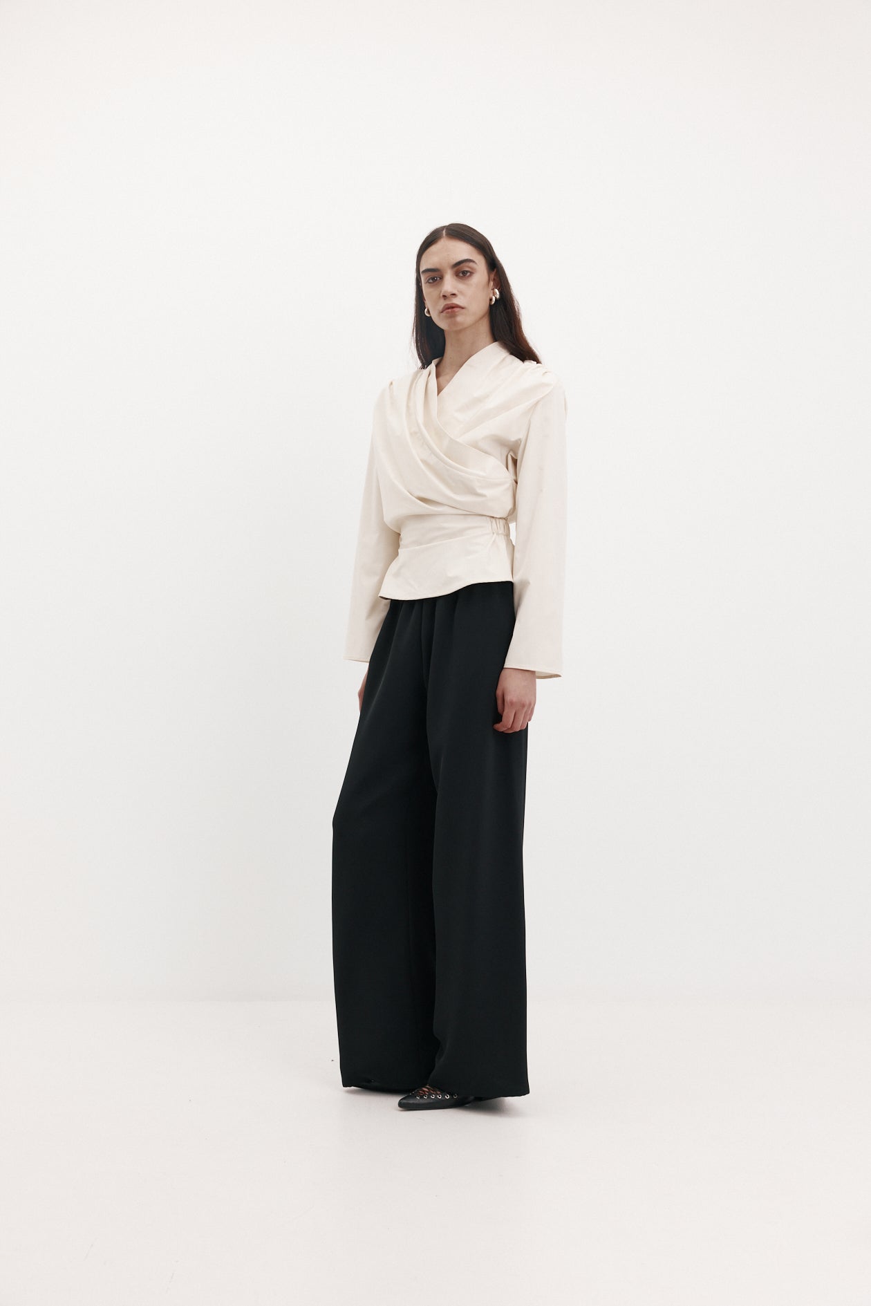Long Sleeve Chaimberlain Top in Tech Taffeta