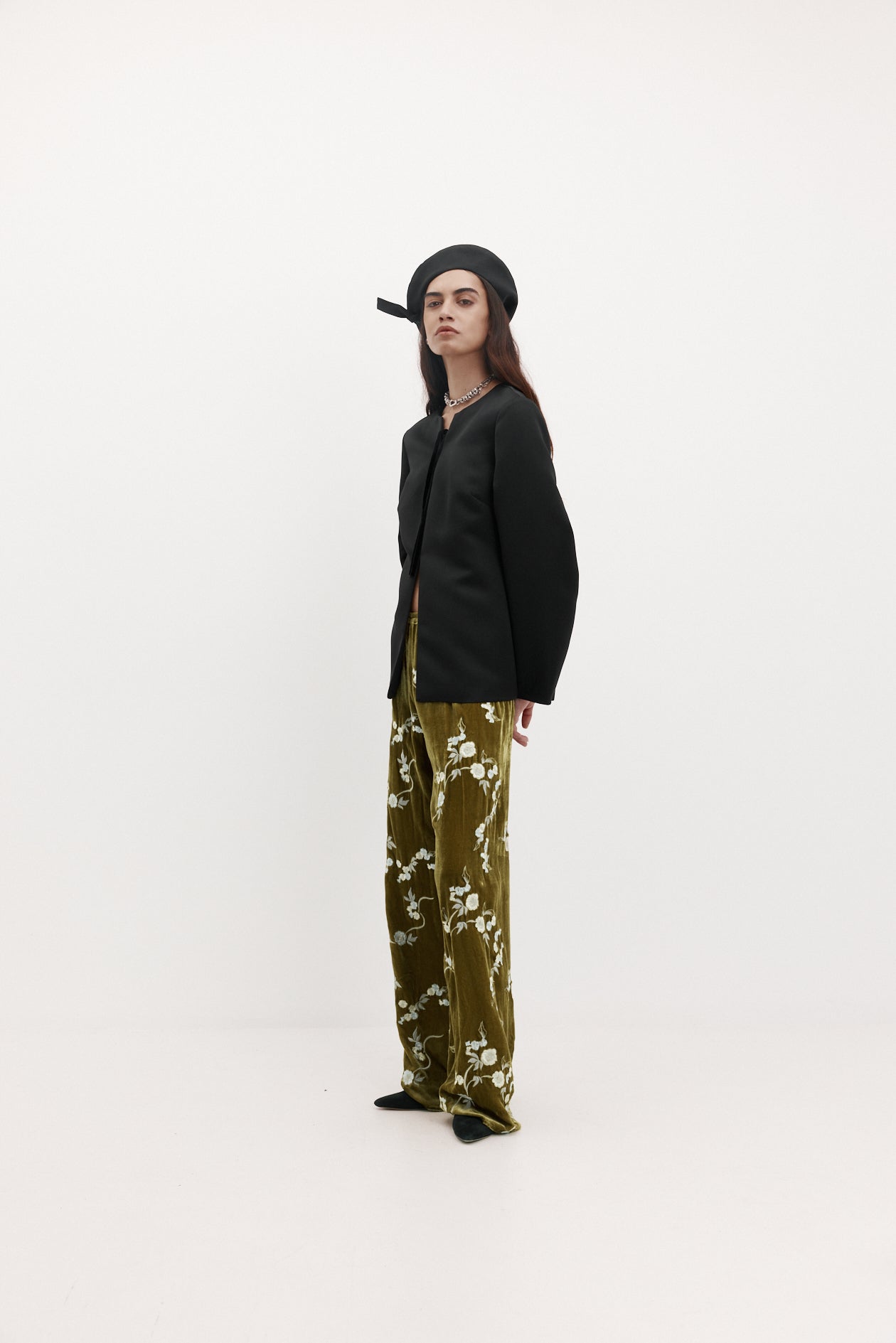 Loin Top in Satin Faille