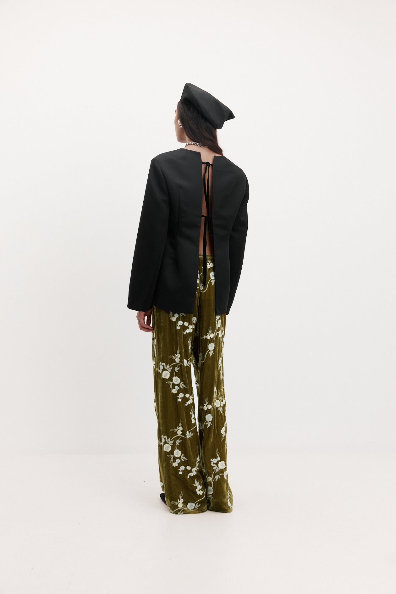 Loin Top in Satin Faille