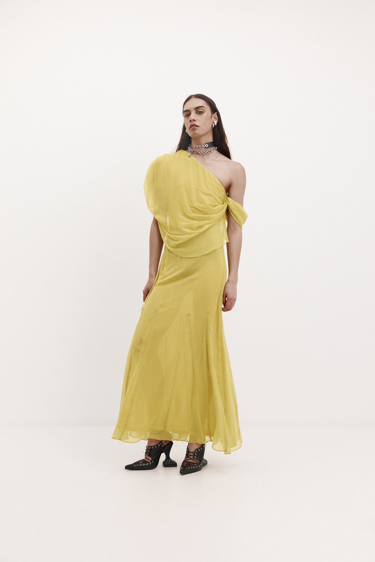 Lucille Dress in Silk Georgette