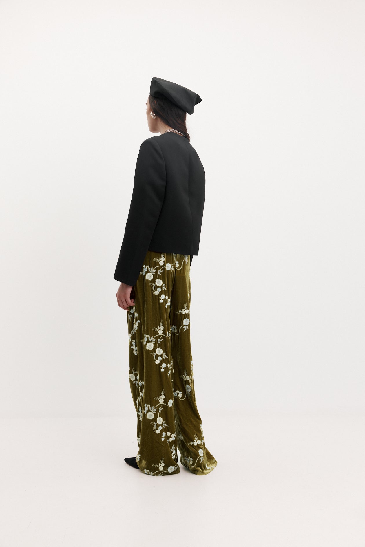 Irving Trouser in Embroidered Velvet
