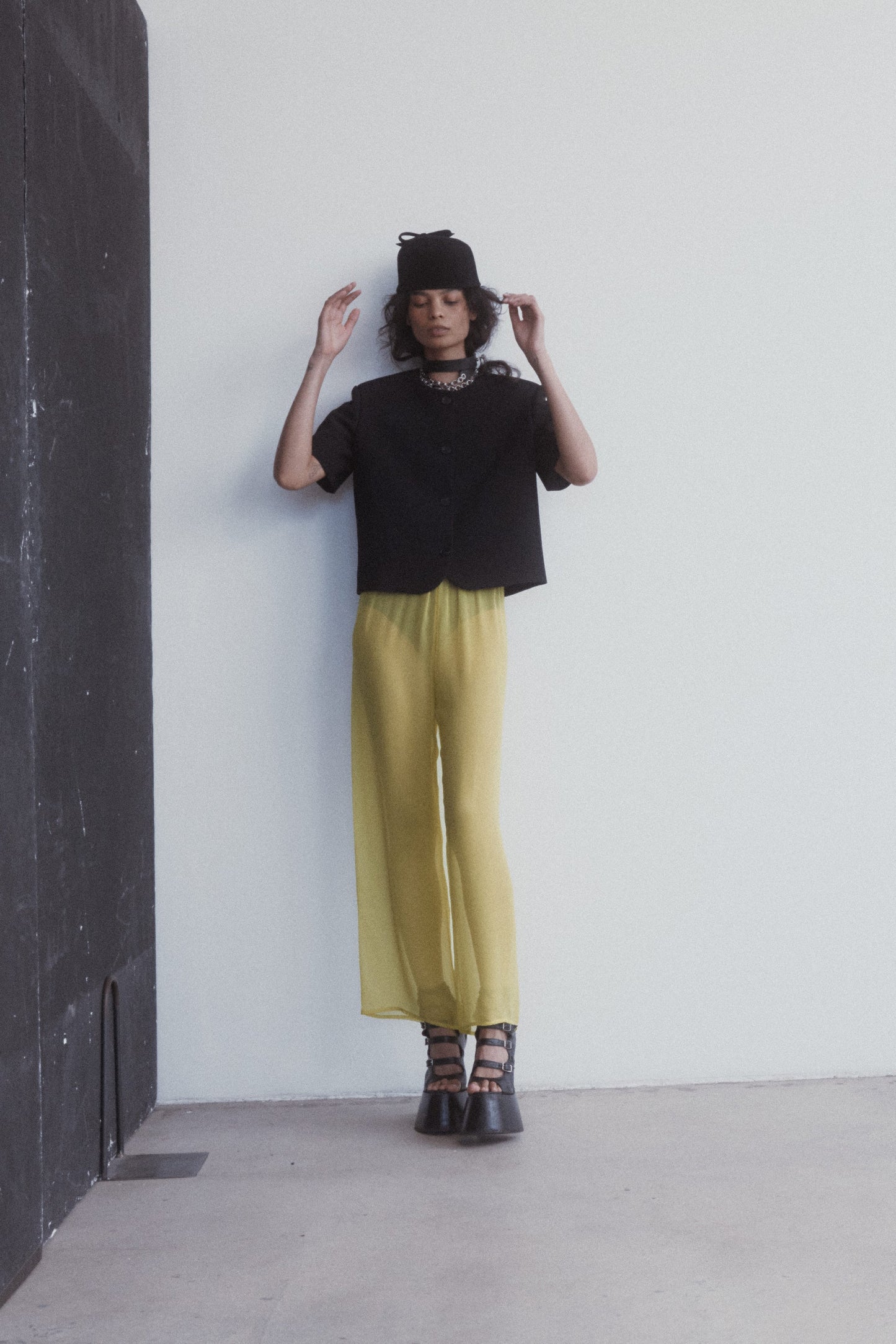 Irving Trouser in Silk Georgette