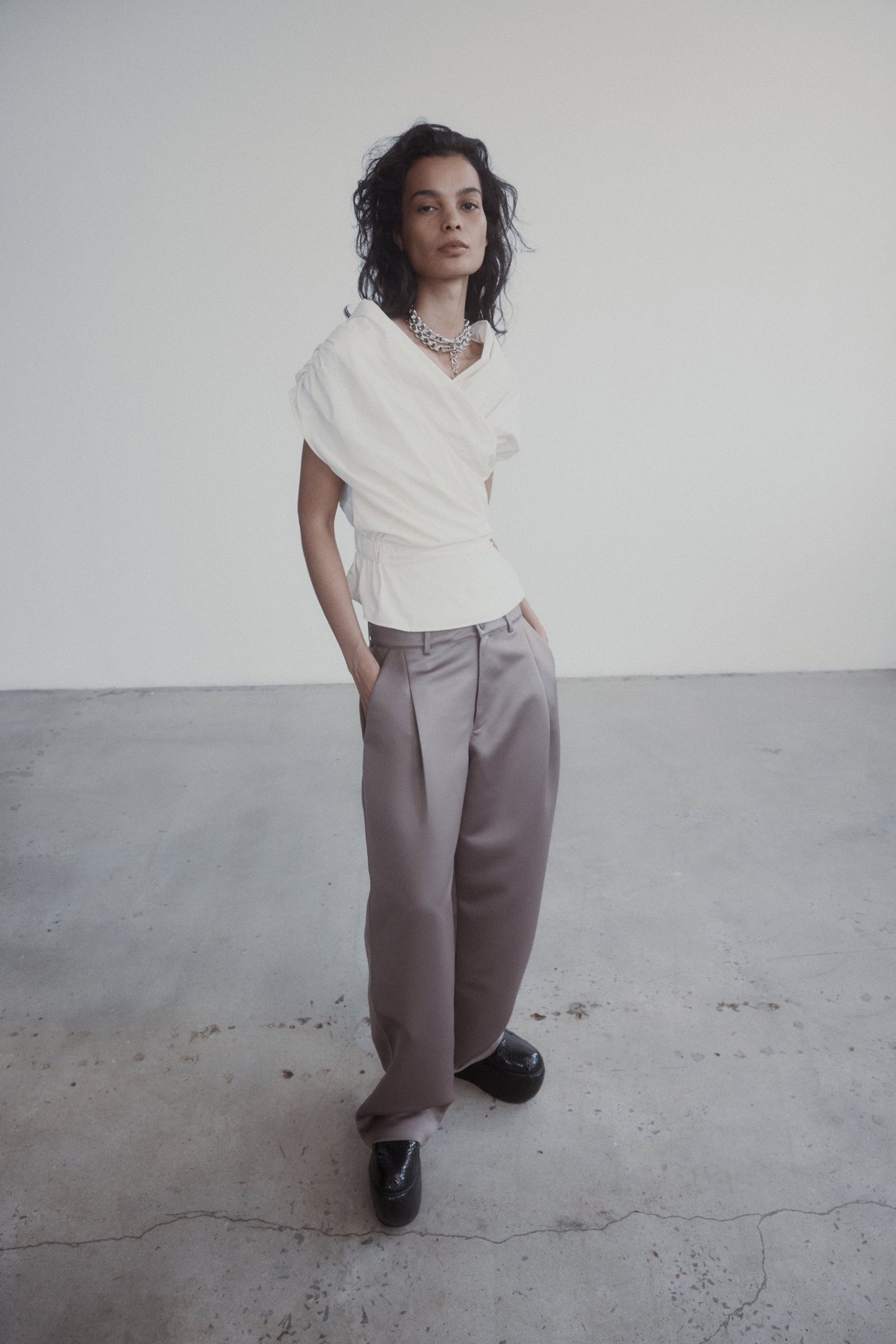 Cail Trouser in Satin Faille