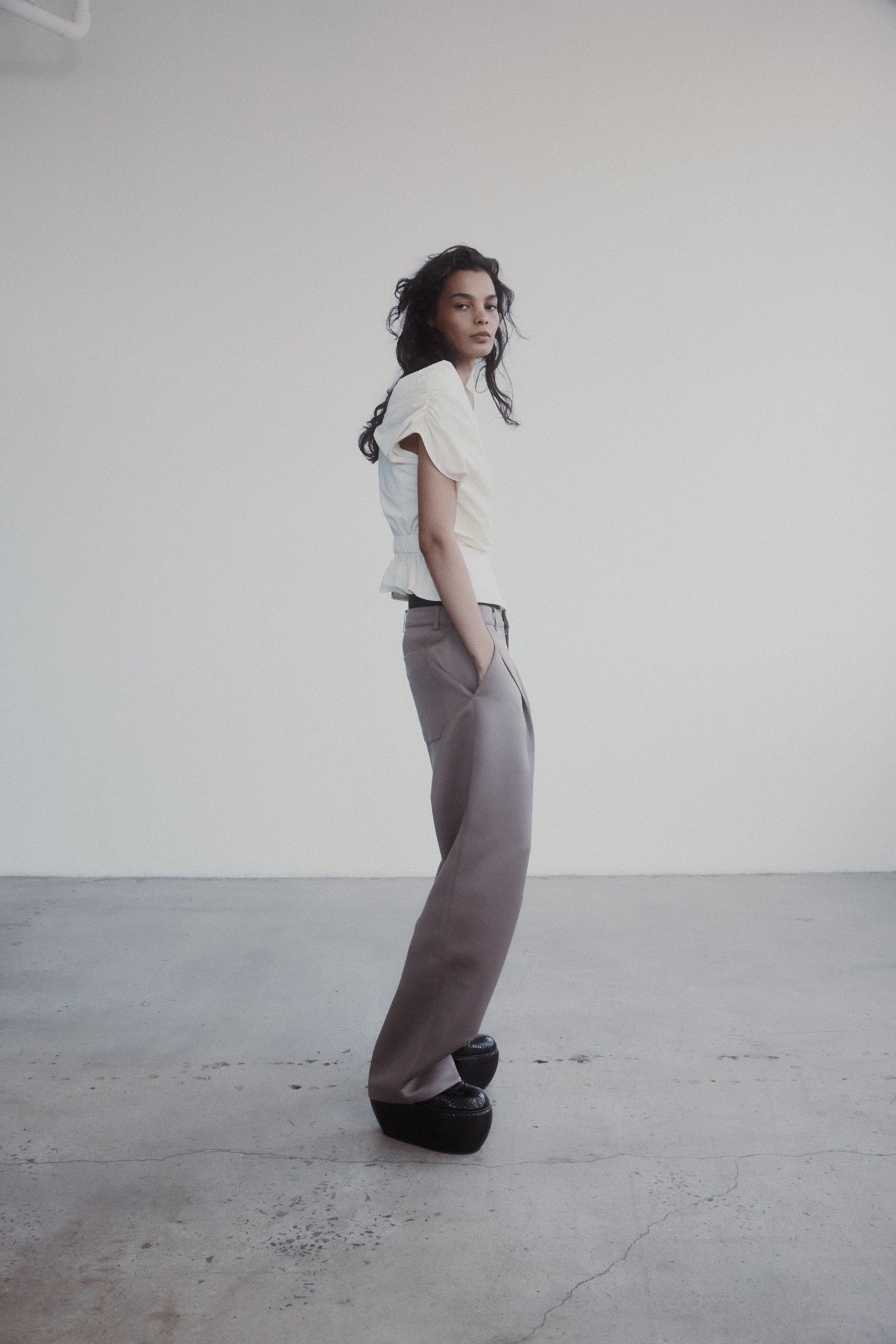 Cail Trouser in Satin Faille