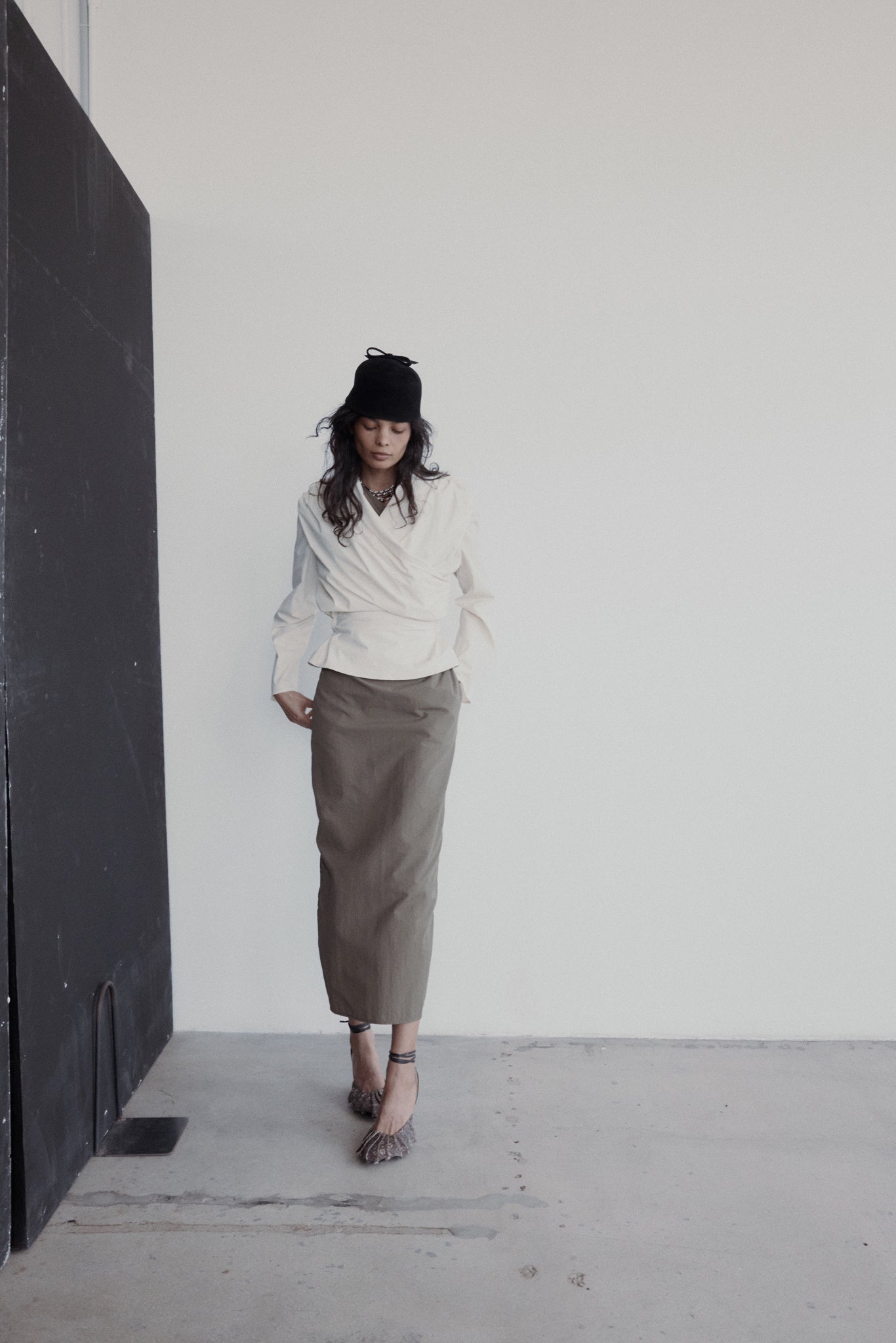 Long Sleeve Chaimberlain Top in Tech Taffeta