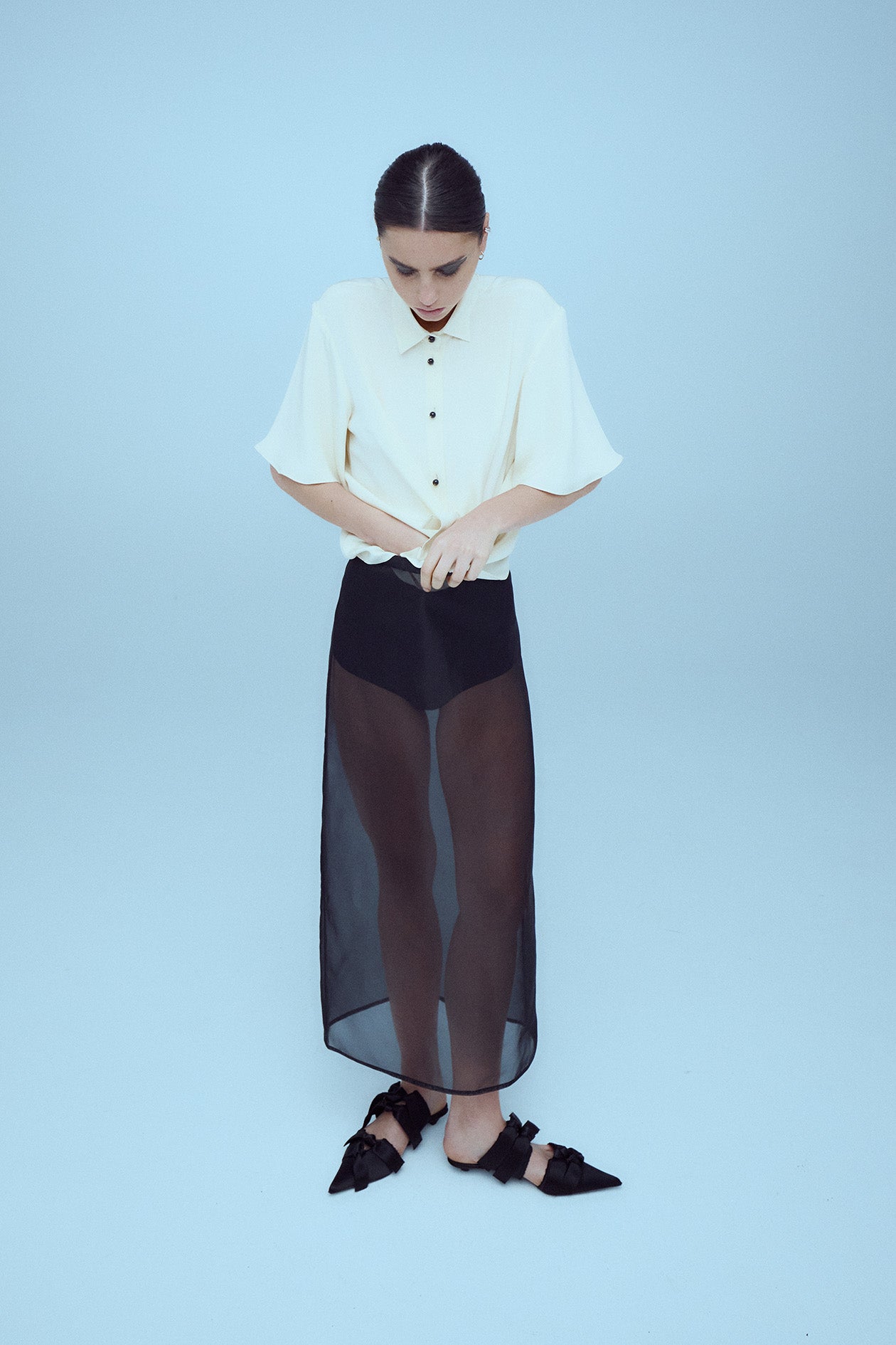 Canal Skirt Black Silk