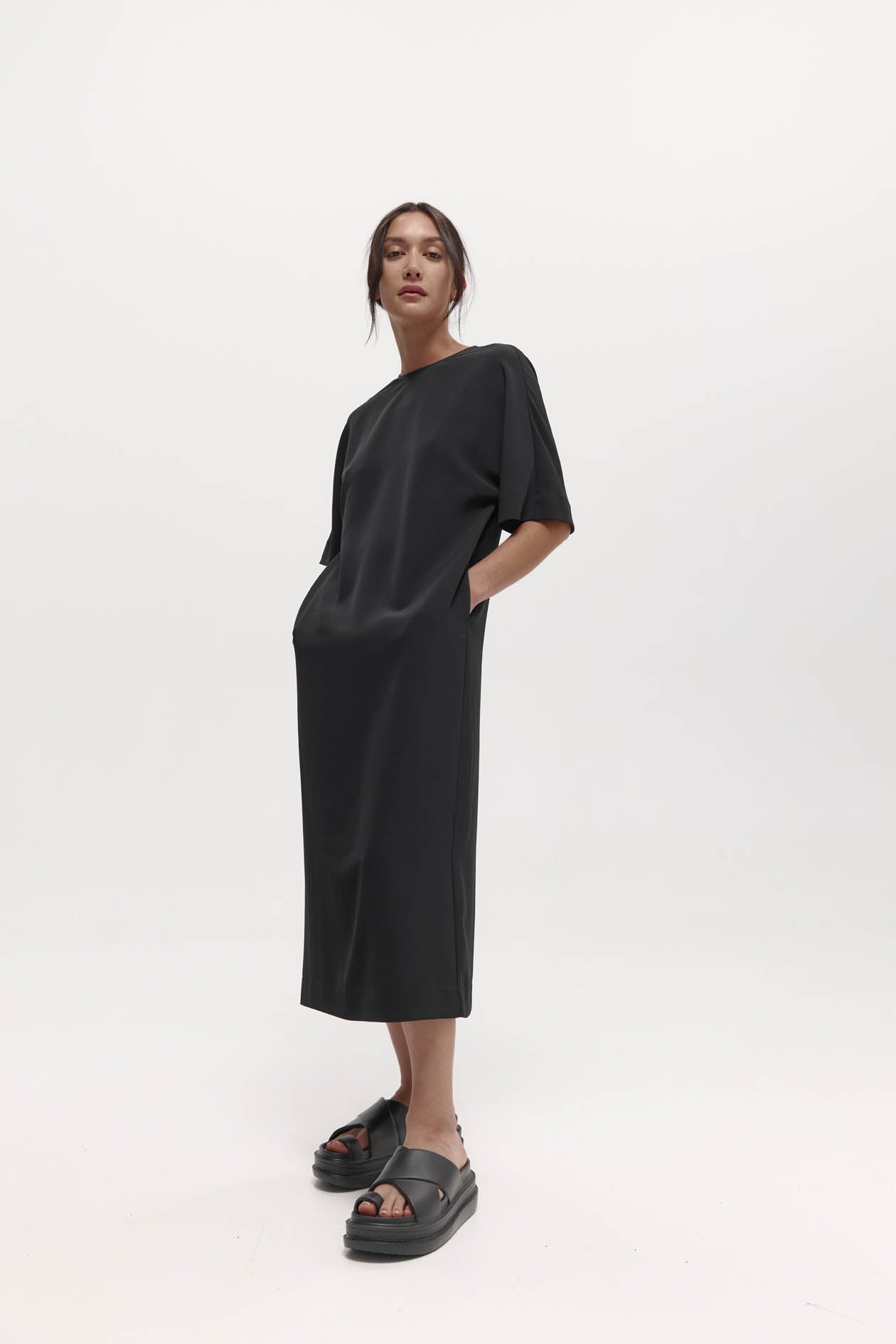 Dennison Dress in Drape Suiting