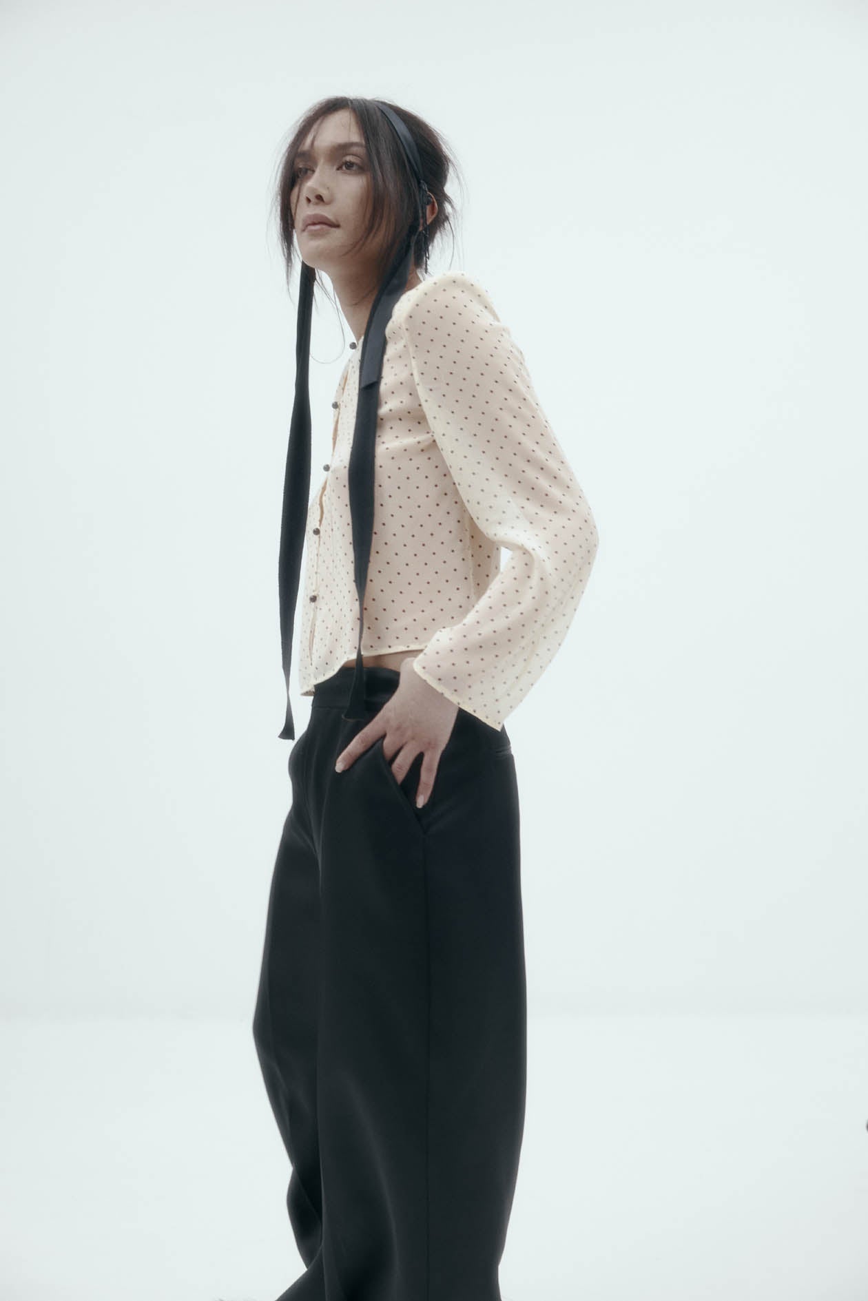 Beaded Head Tie in Silk