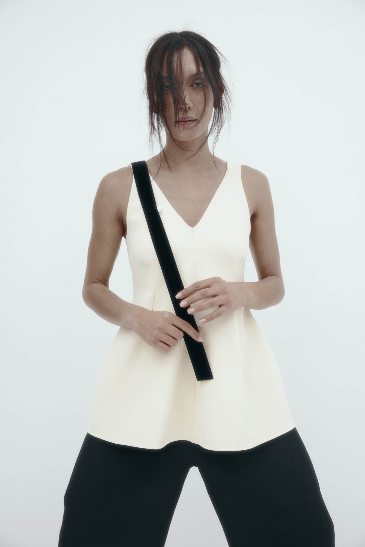 Lucinda Top in Bonded Suiting