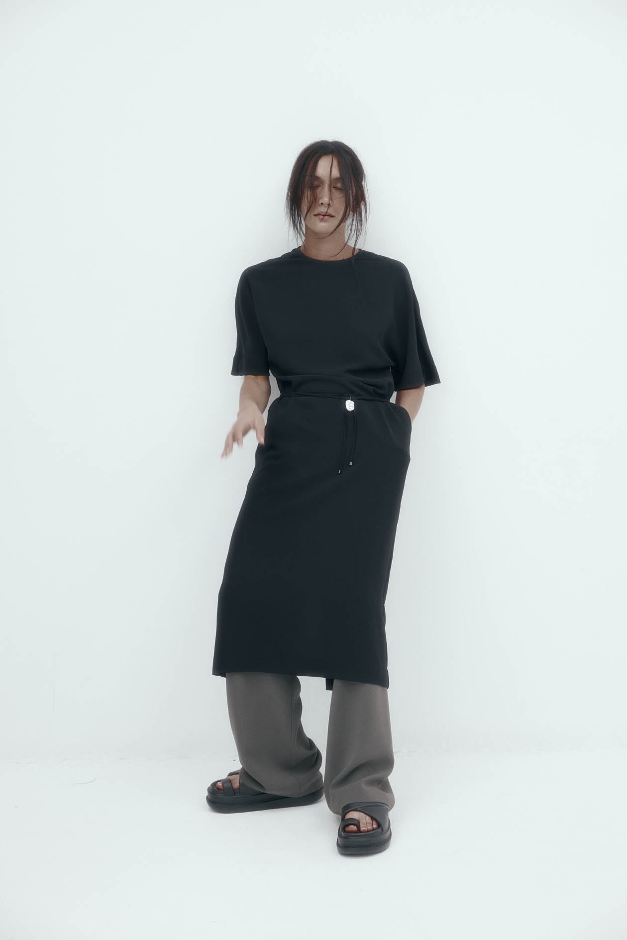 Dennison Dress in Drape Suiting