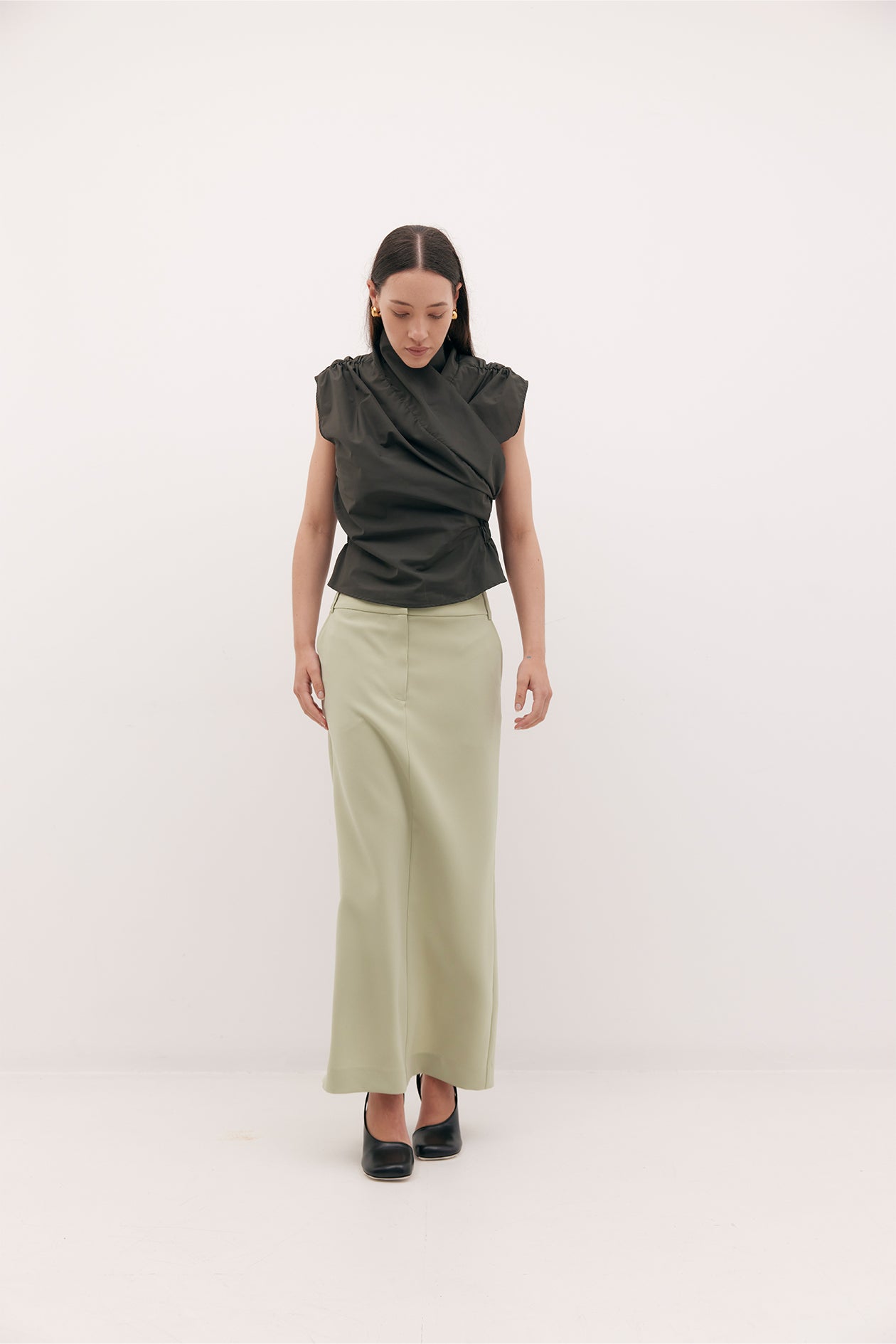 Long Jas Skirt Moss Green