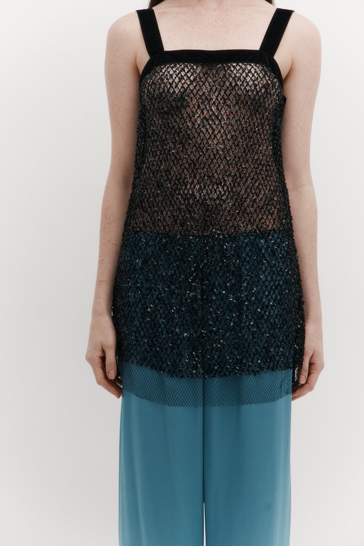 Priscilla Top in Beaded Fishnet