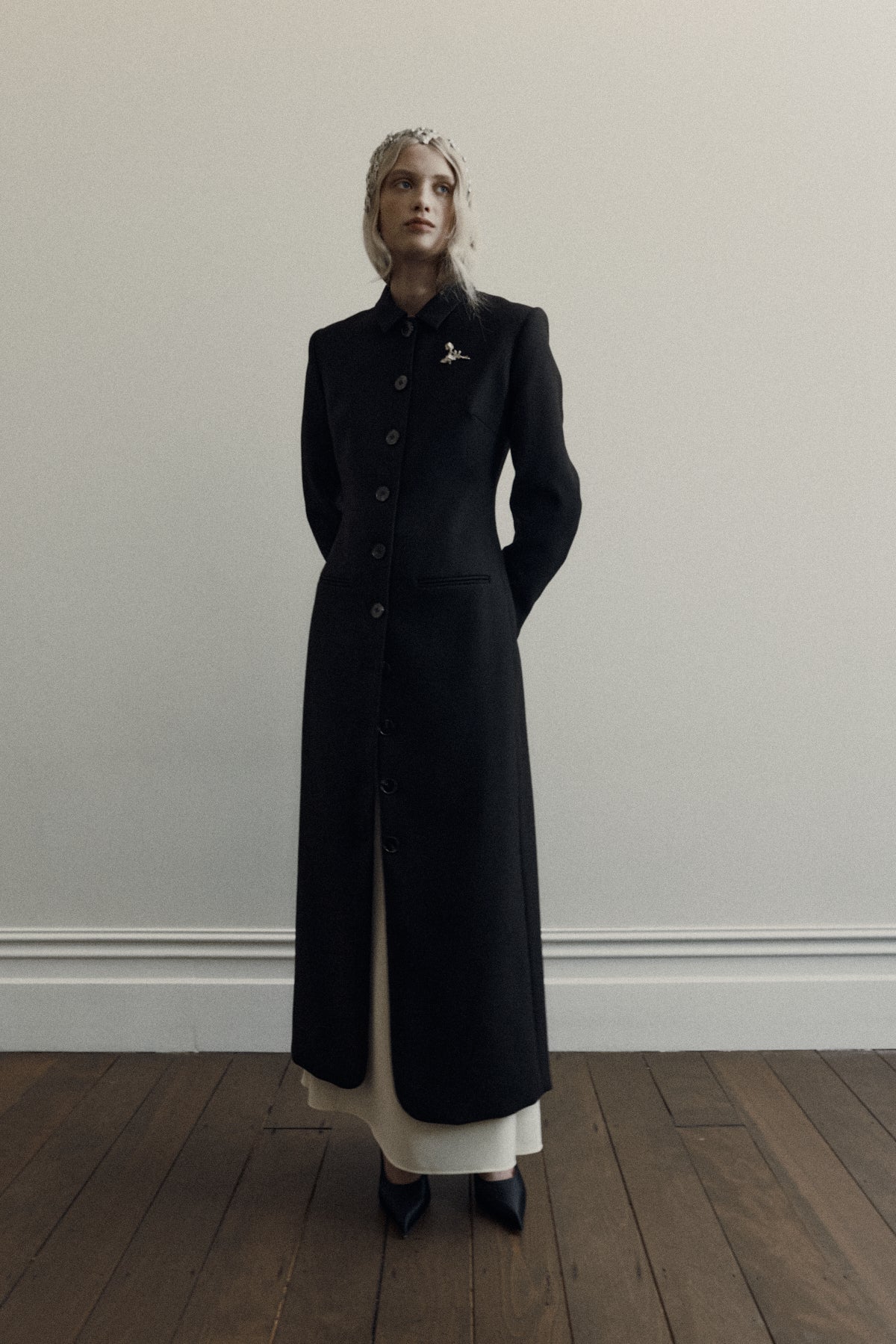 Bardot Coat in Wool Twill
