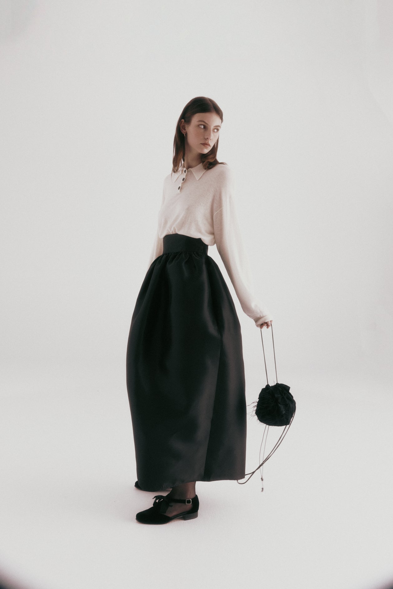 Emme Skirt in Satin Twill – Harris Tapper