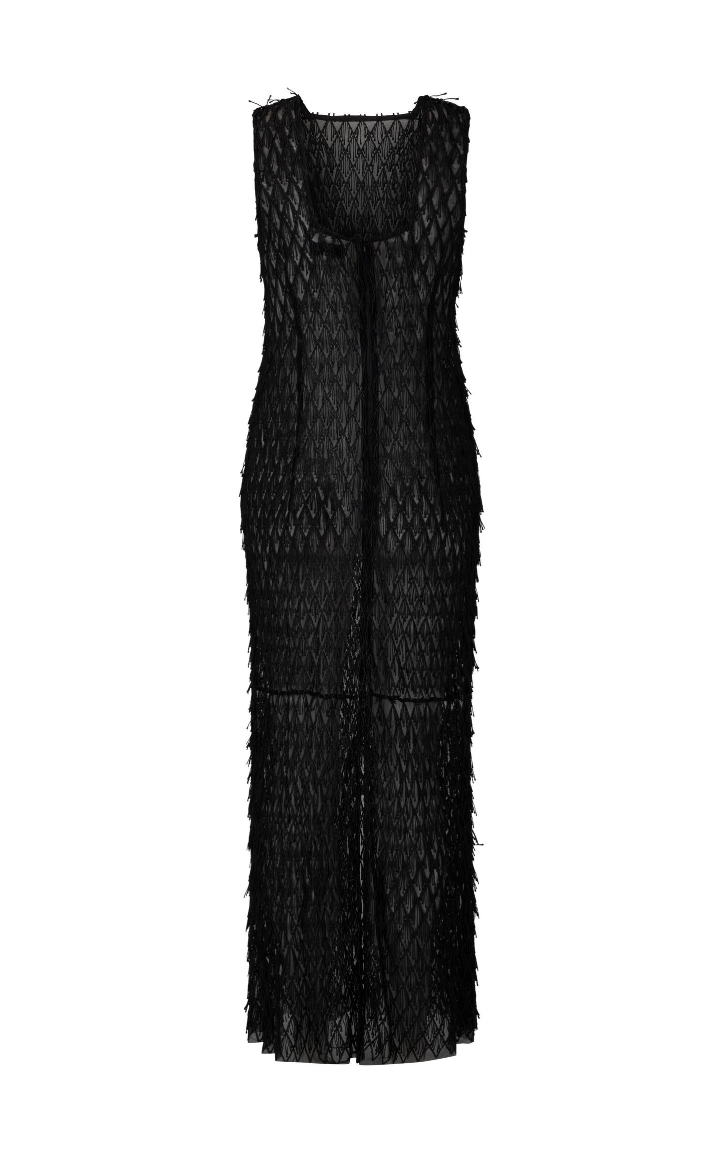 Mira Lace Dress Mesh Fringe