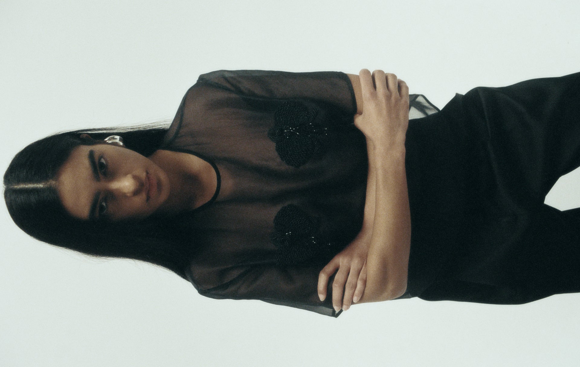 The ophelia t-shirt | black silk organza