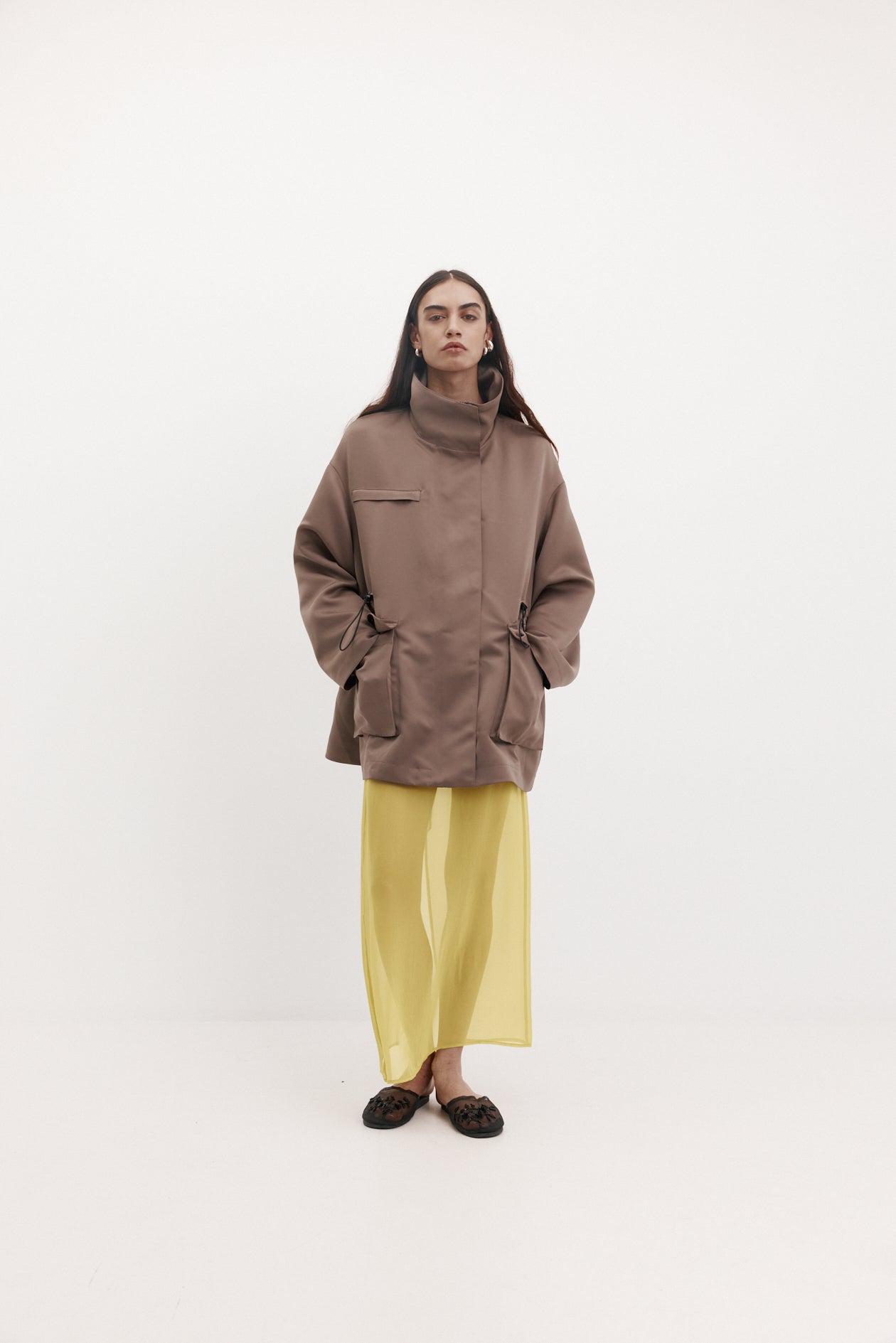 Balmoral Parka in Satin Faille