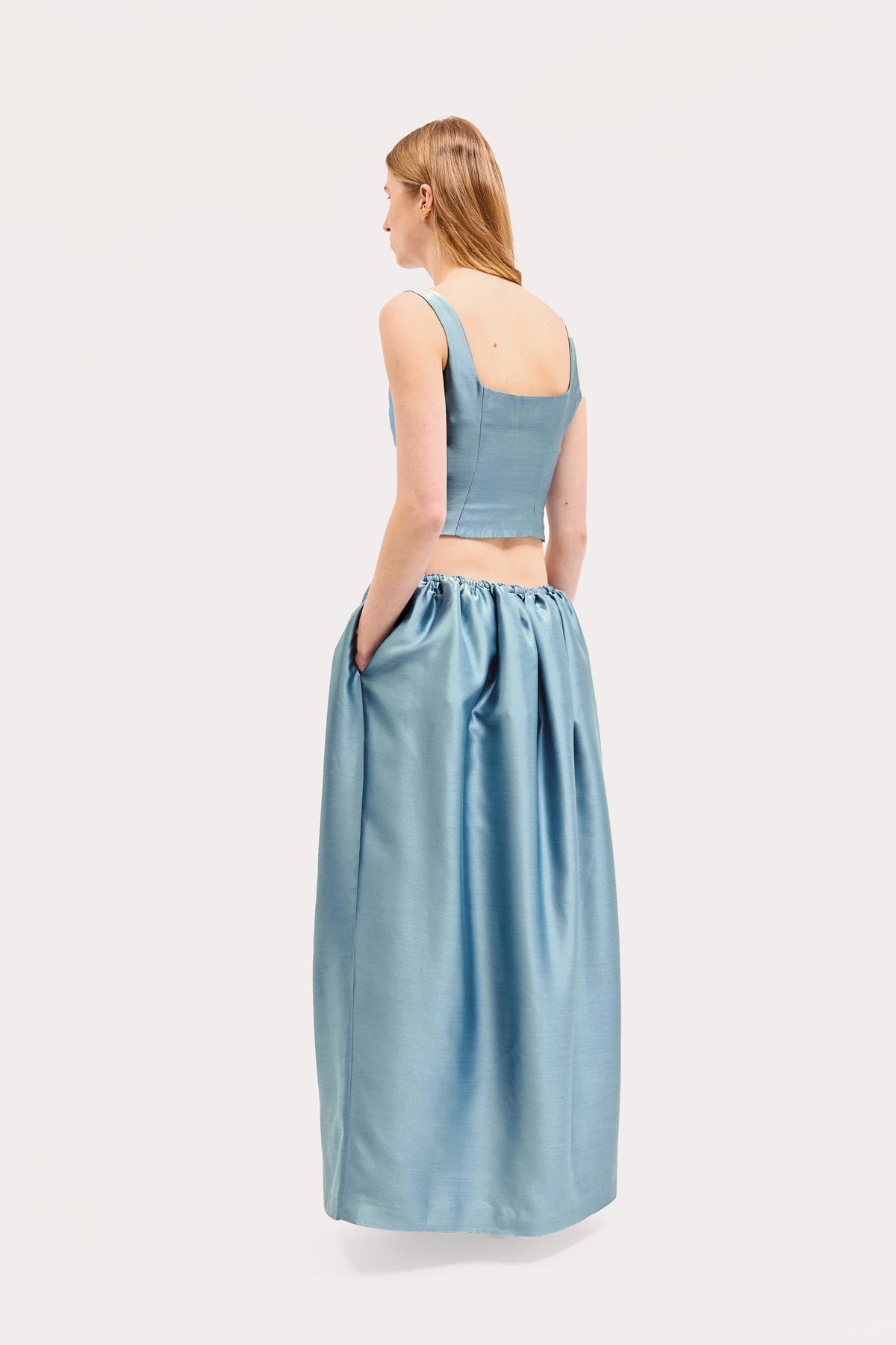 Isabella Top in Silk Wool Taffeta
