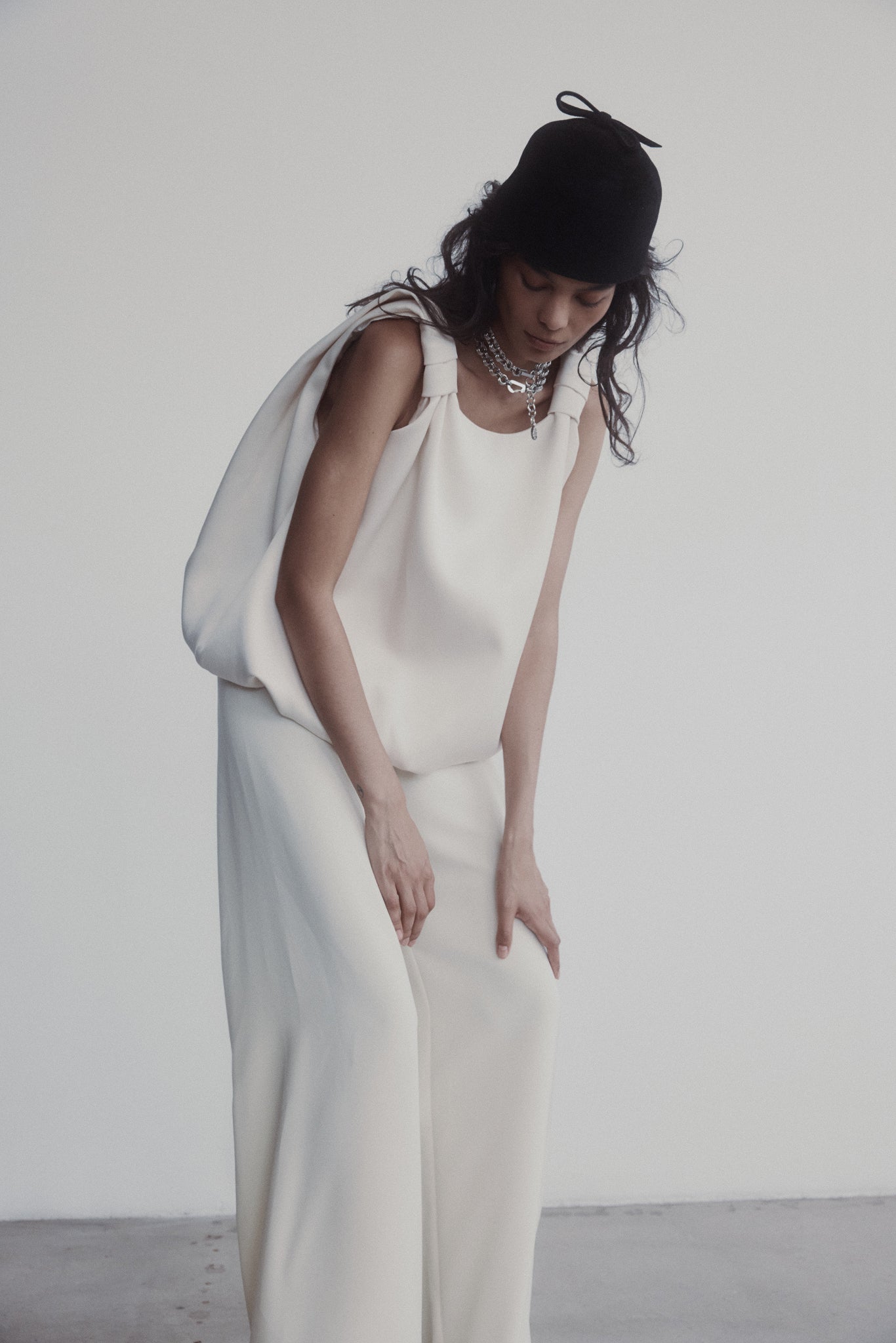 Knot Top in Bonded Satin