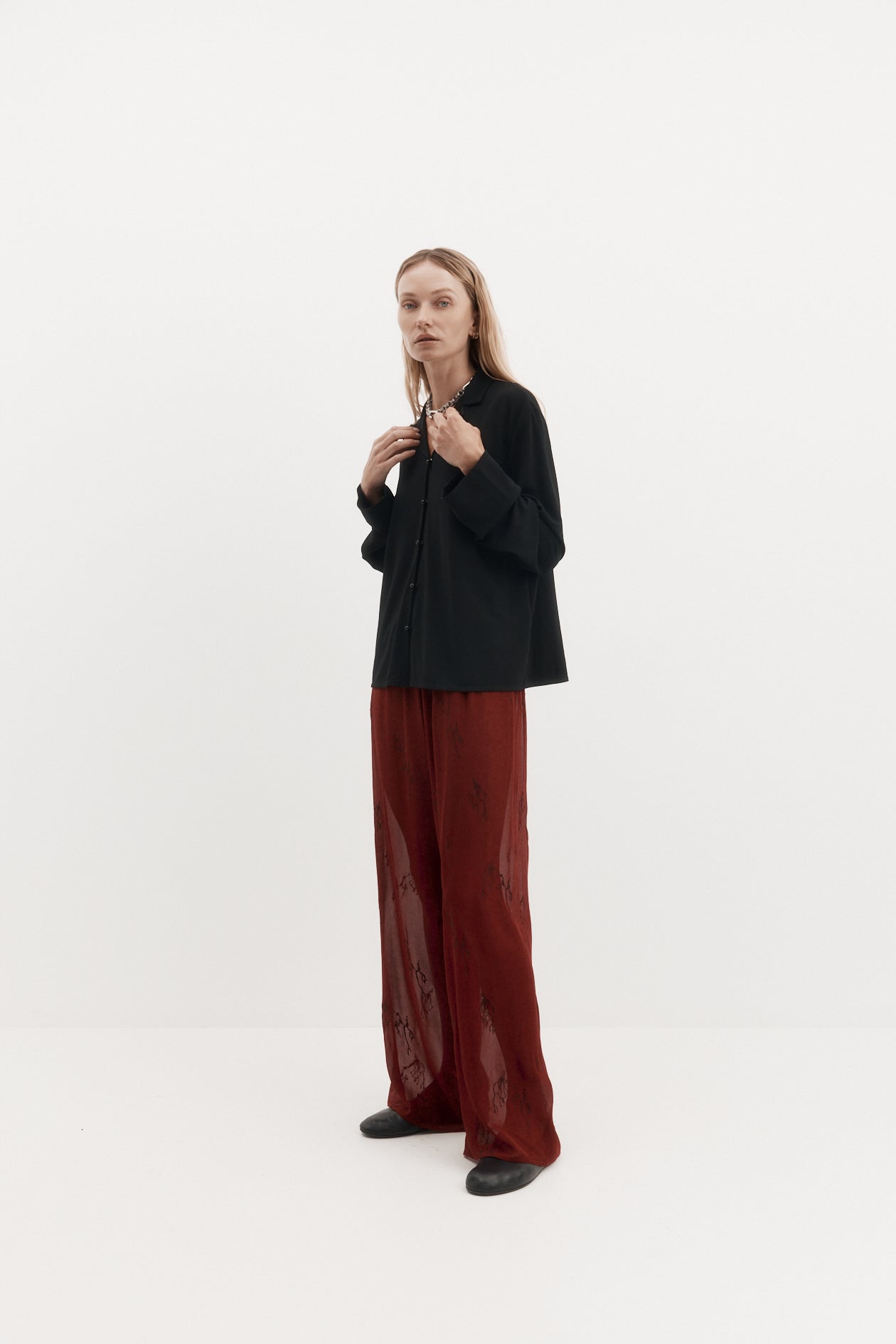 Irving Trouser in Silk Georgette