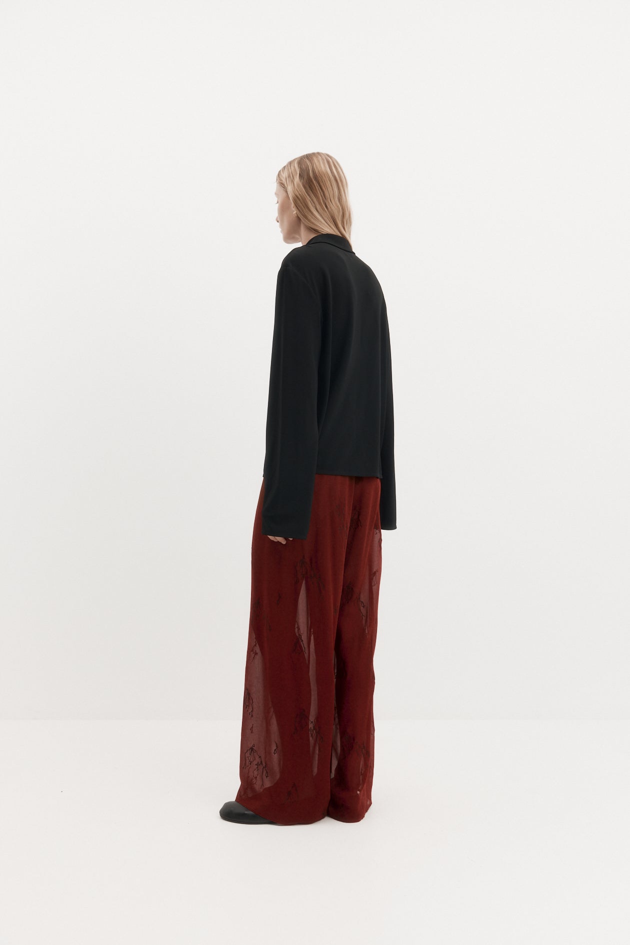 Irving Trouser in Silk Georgette